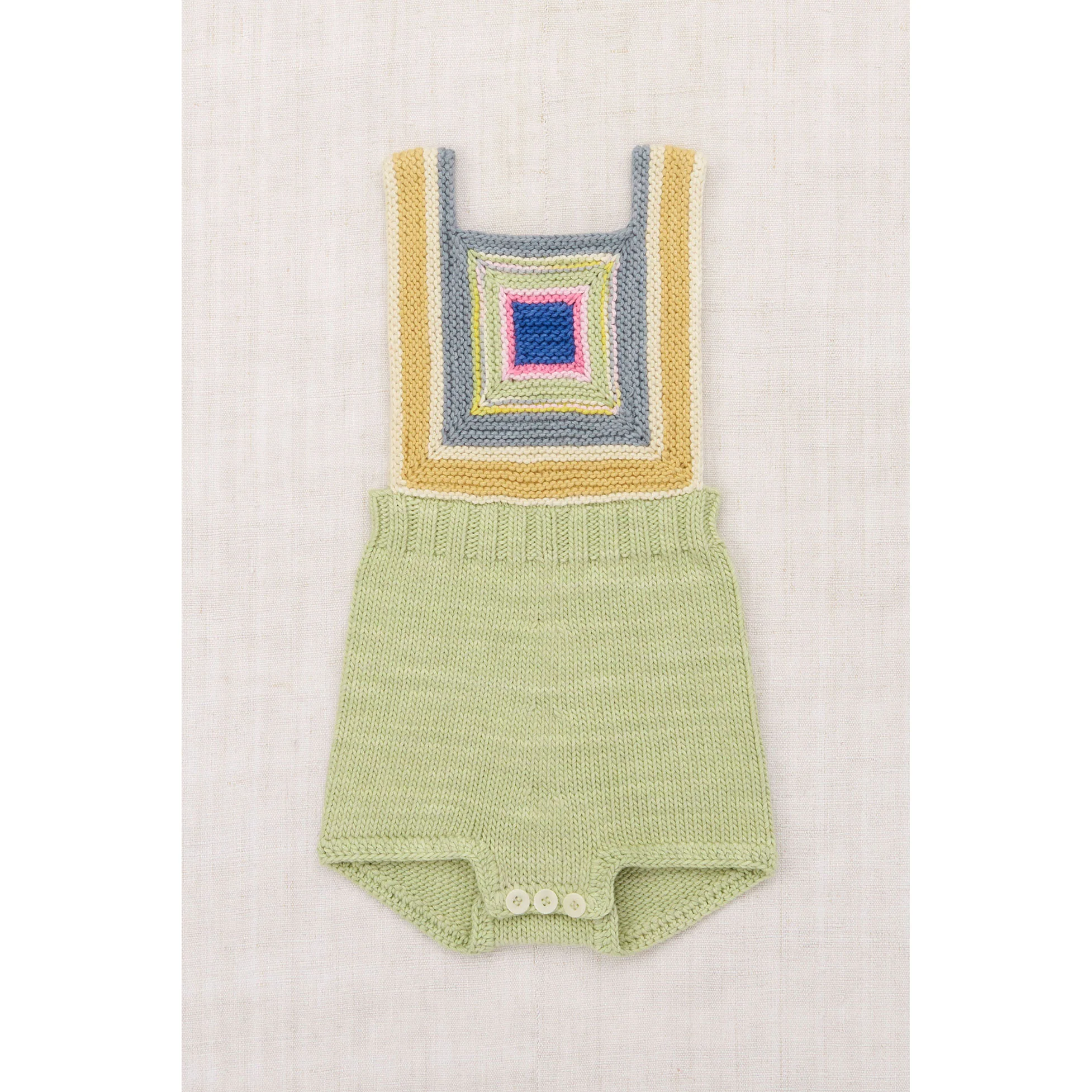 Misha and Puff Aventurine Baby Log Cabin Romper