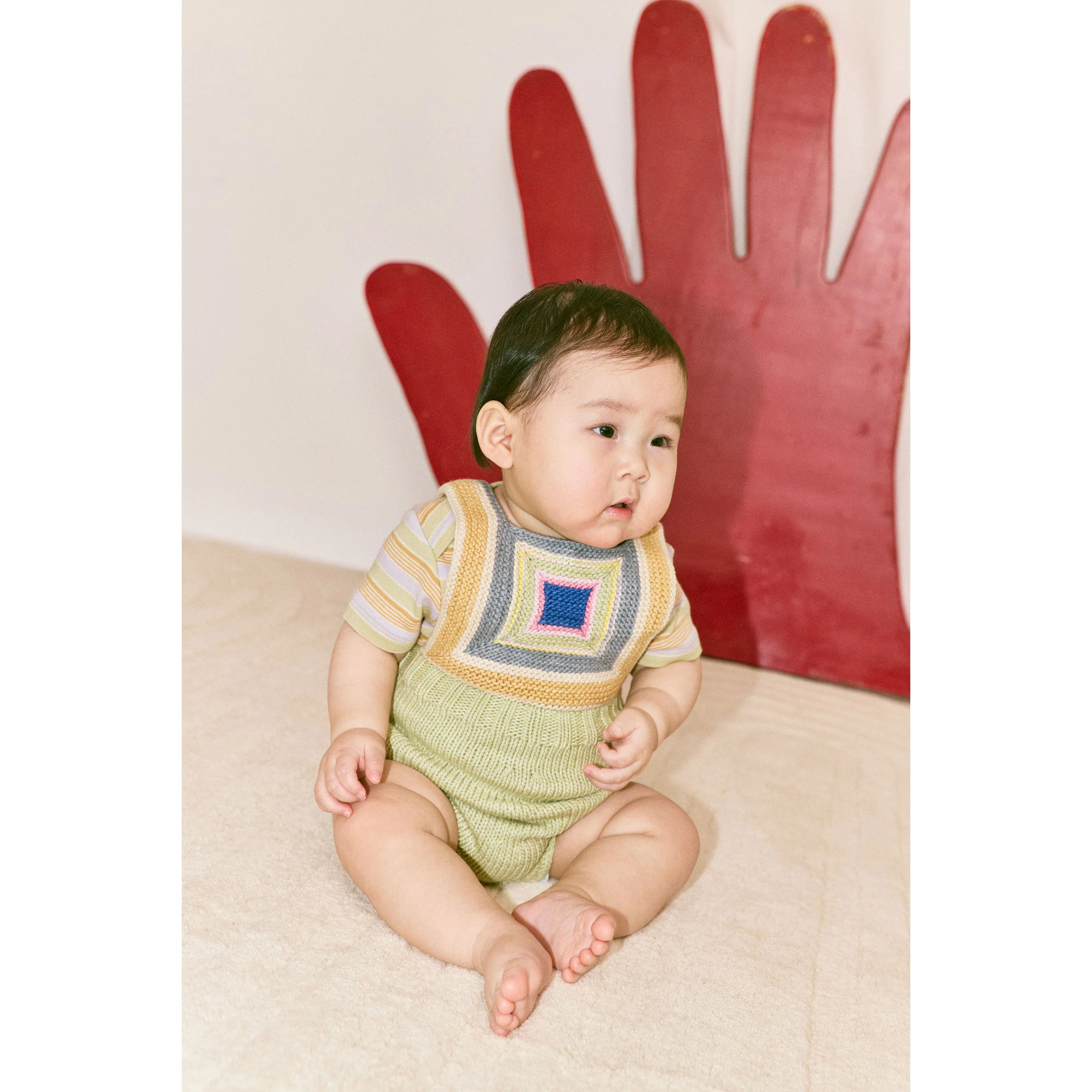 Misha and Puff Aventurine Baby Log Cabin Romper - Image 2