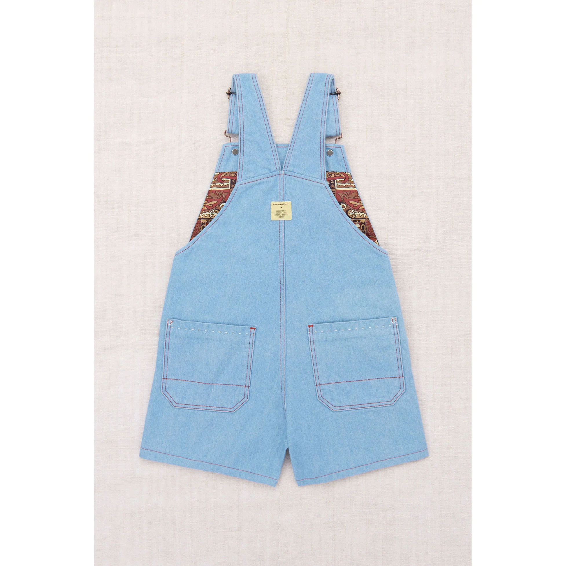 Misha and Puff Baby Blue Denim Zip Overall Shorts - Image 2