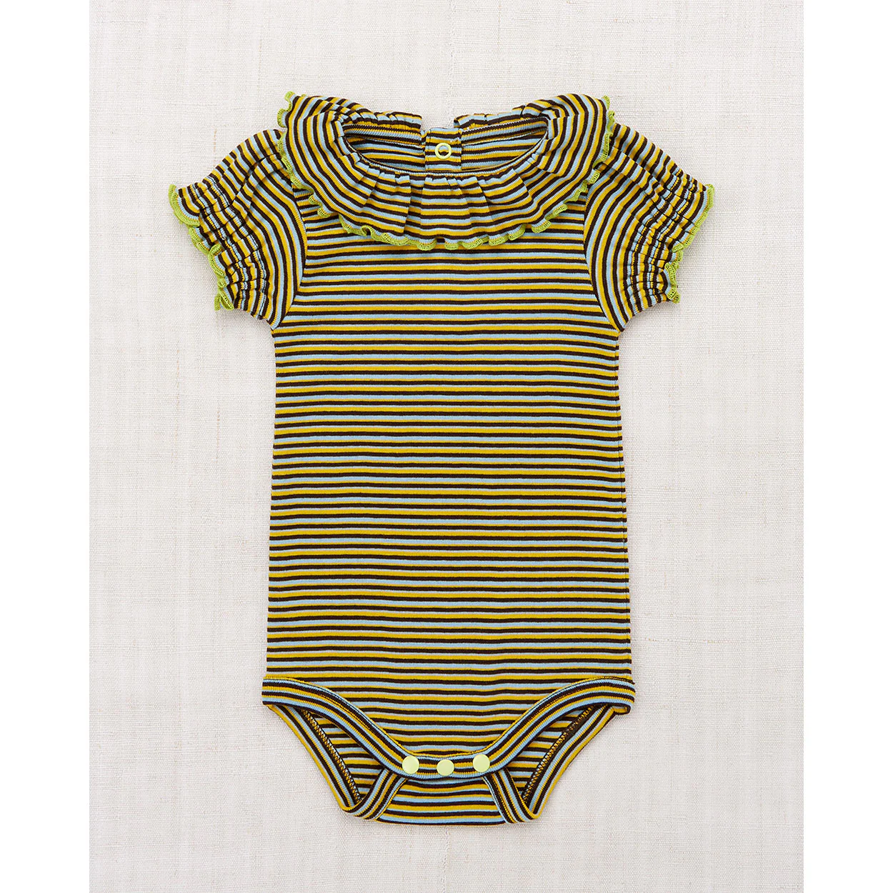 Misha and Puff Bark Stripe Balloon Sleeve Paloma Onesie