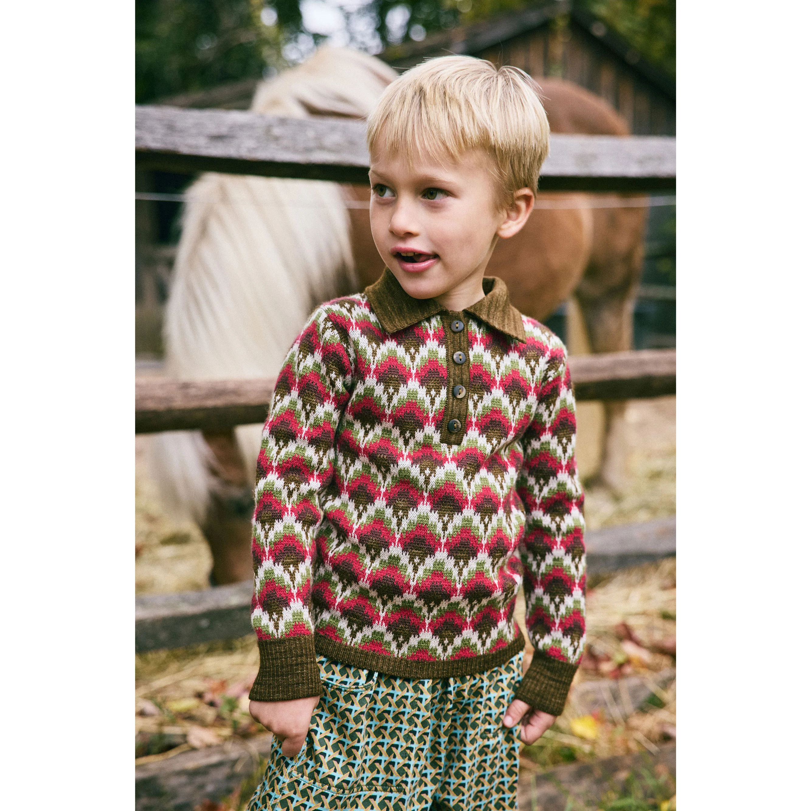 Misha and Puff Berry Feather Jacquard Ari Sweater - Image 2