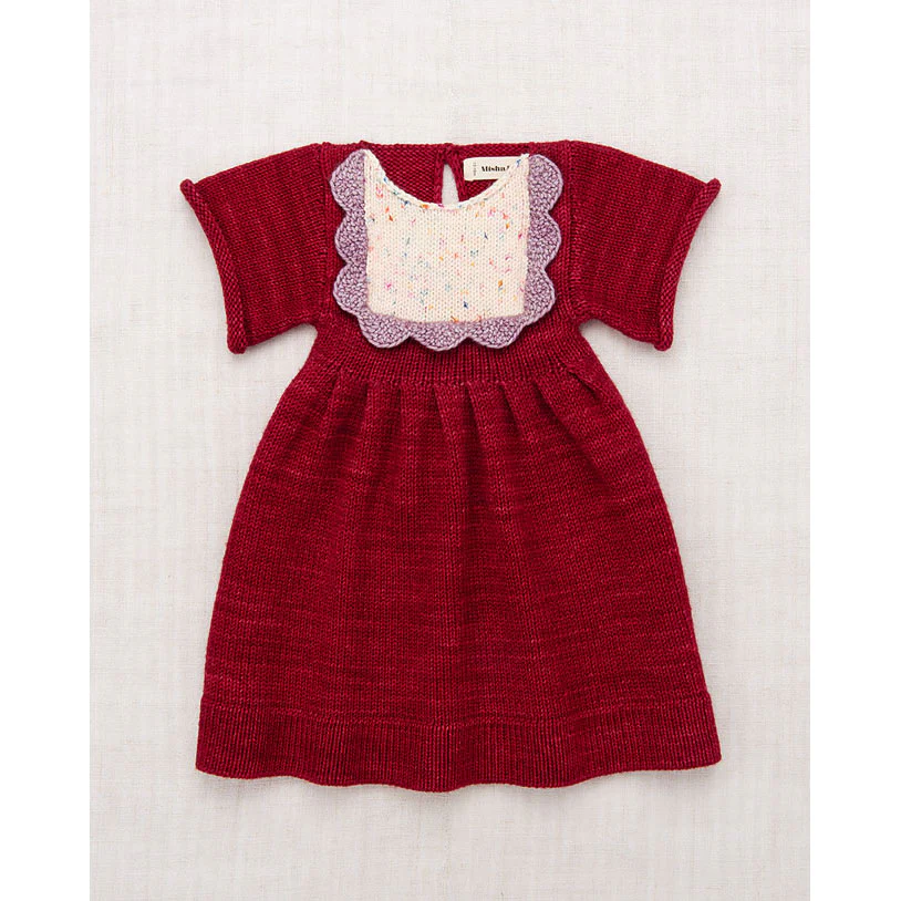 Misha and Puff Berry Scallop Bib Baby Dress