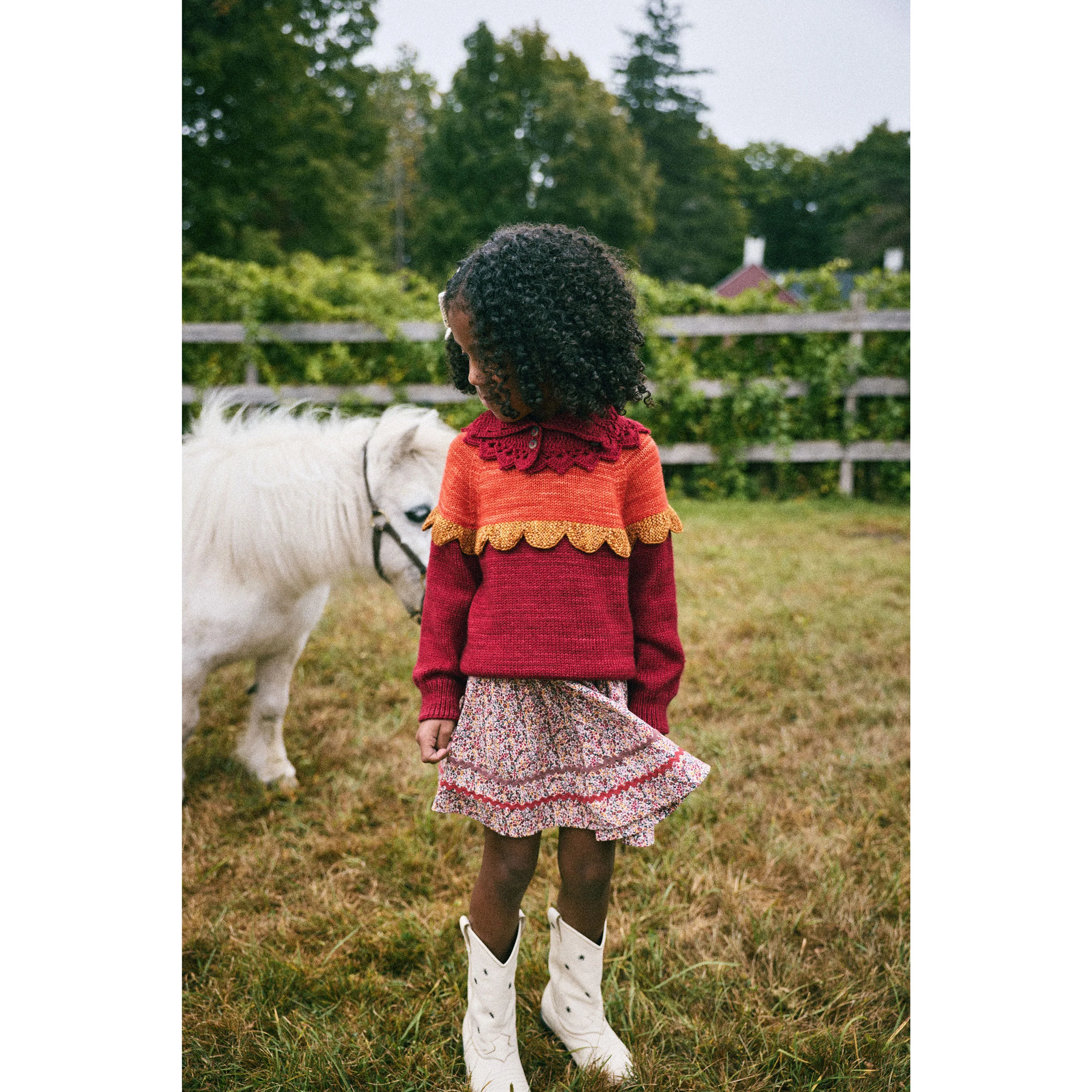 Misha and Puff Berry Scallop Yoke Sweater - Image 2