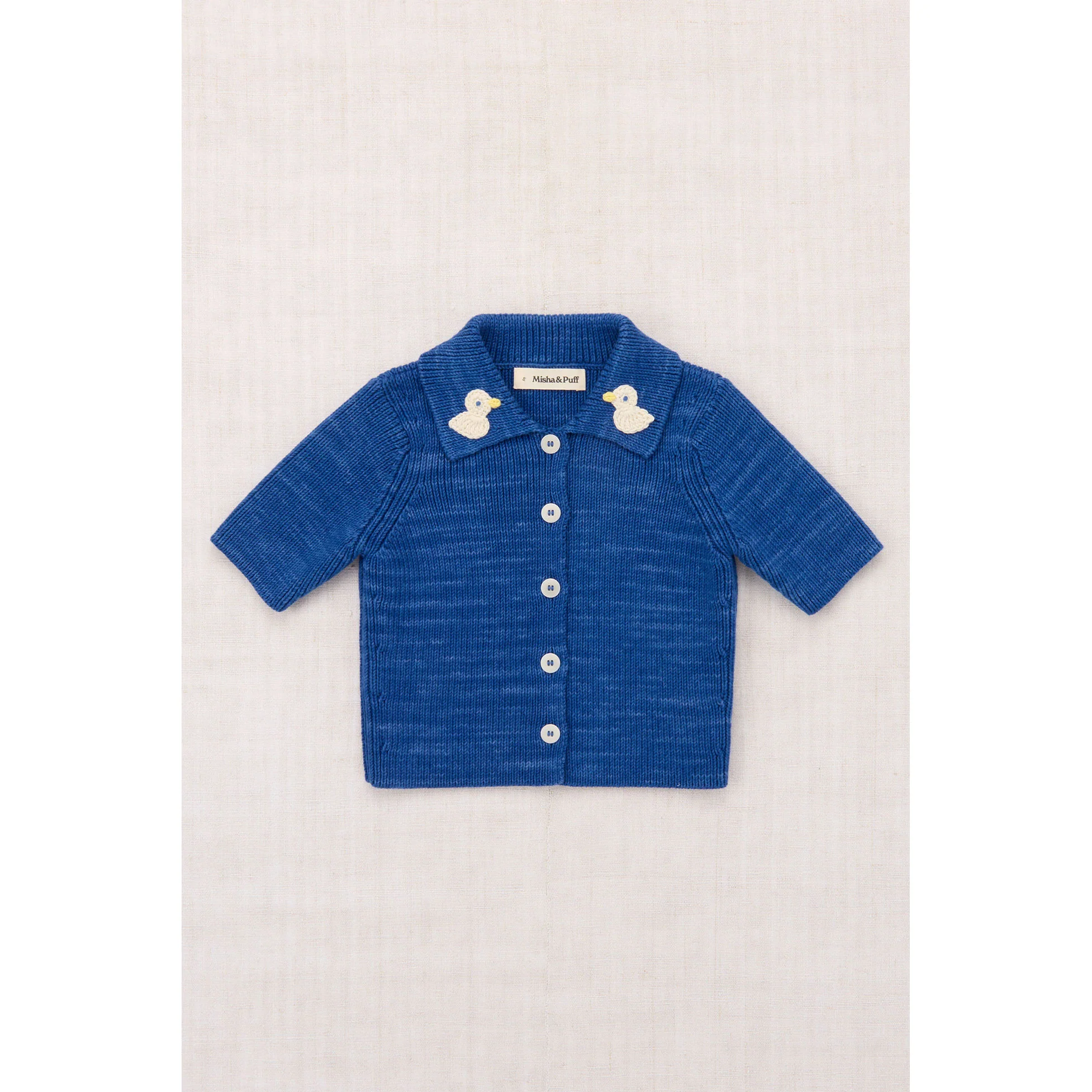 Misha and Puff Blue Ribbon Duckling Cafe Cardigan