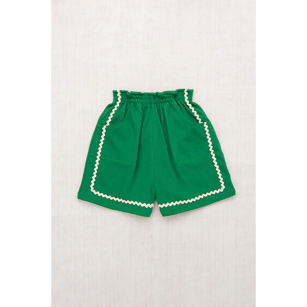 Misha and Puff Bottle Green Rickrack Camp Short