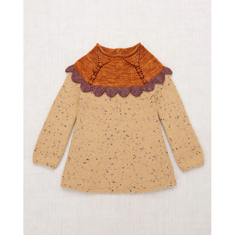 Misha and Puff Camel Confetti Scallop Yoke Tunic Dress