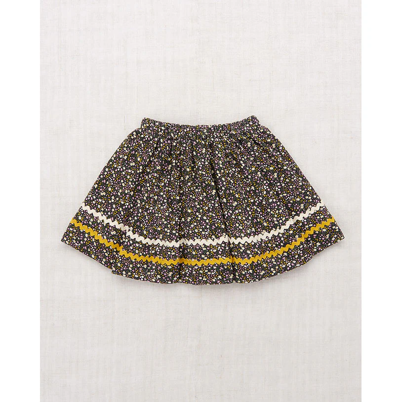 Misha and Puff Carbon/Periwinkle Floral Rickrack Skirt