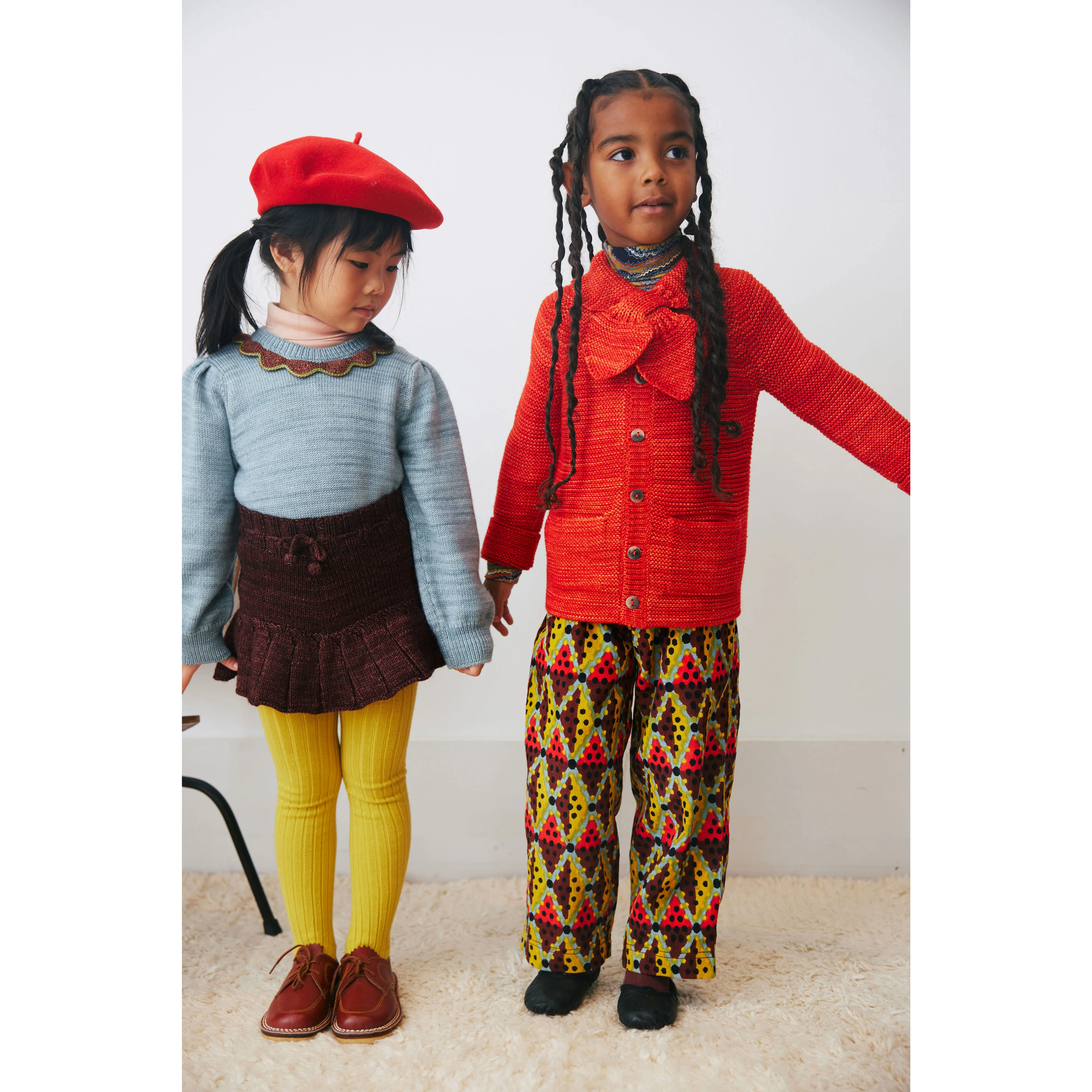 Misha and Puff  Chestnut Harlequin Dots Corduroy Camp Pant - Image 2