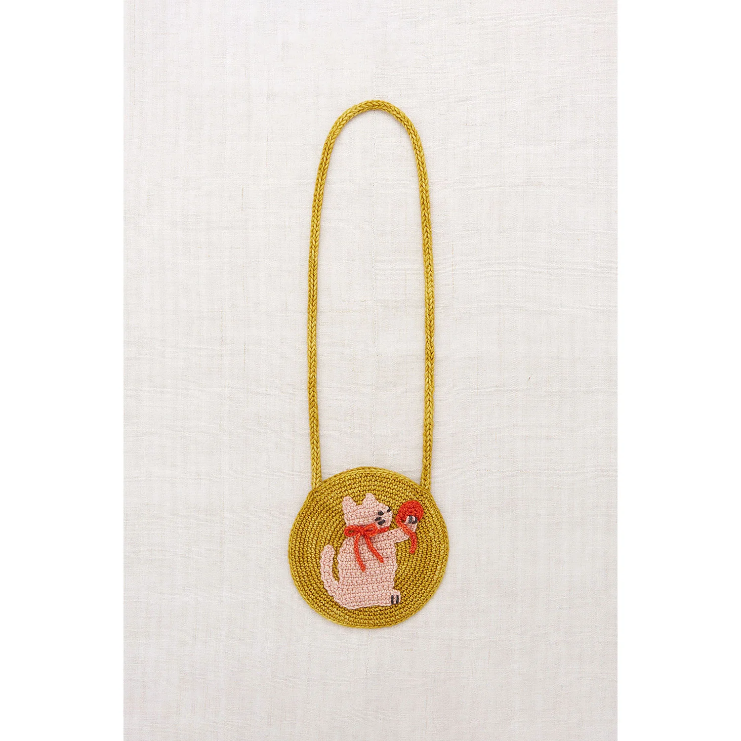 Misha and Puff Citron Meadow Yarn Cat Circle Bag