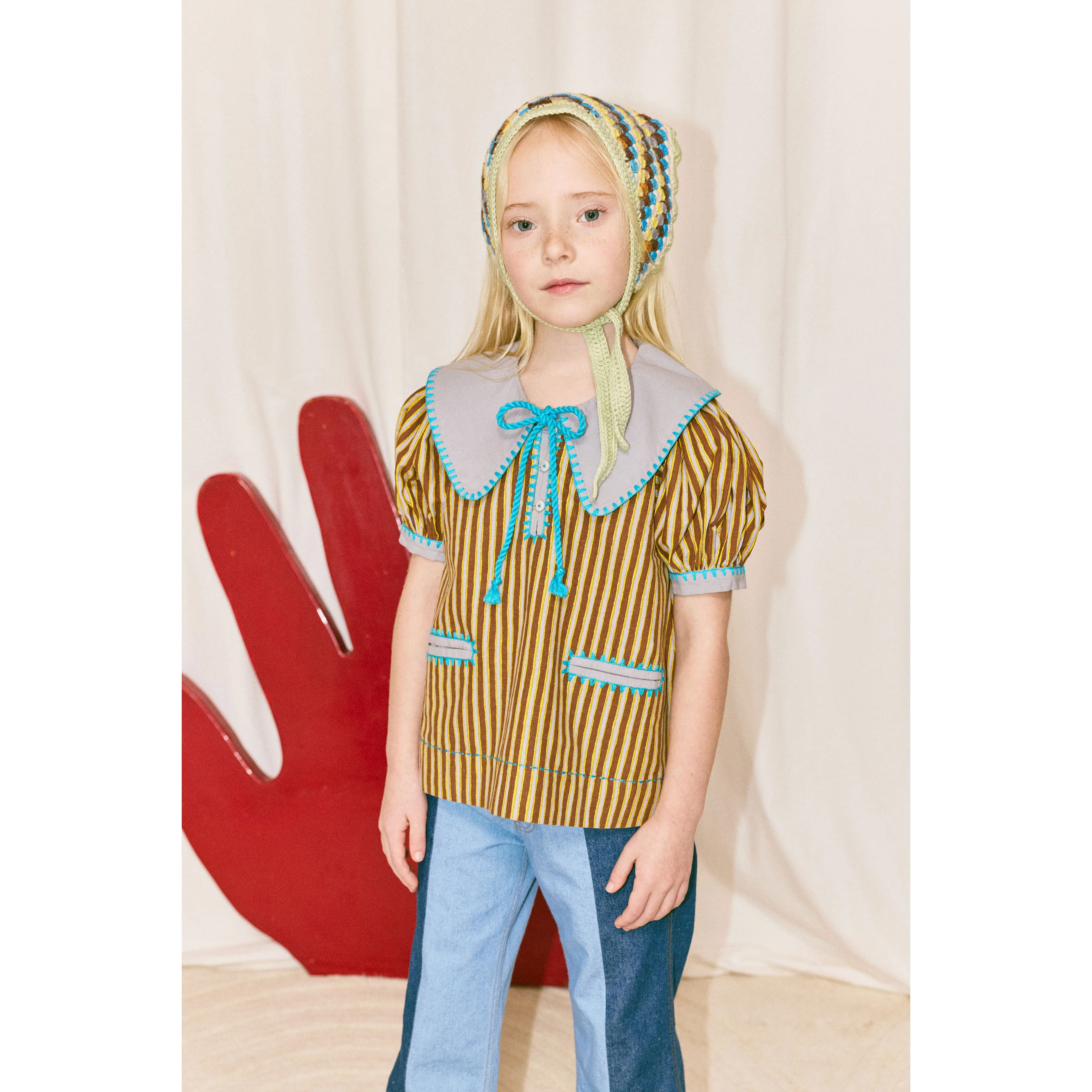 Misha and Puff Cola Painterly Stripe Antonia Top - Image 2