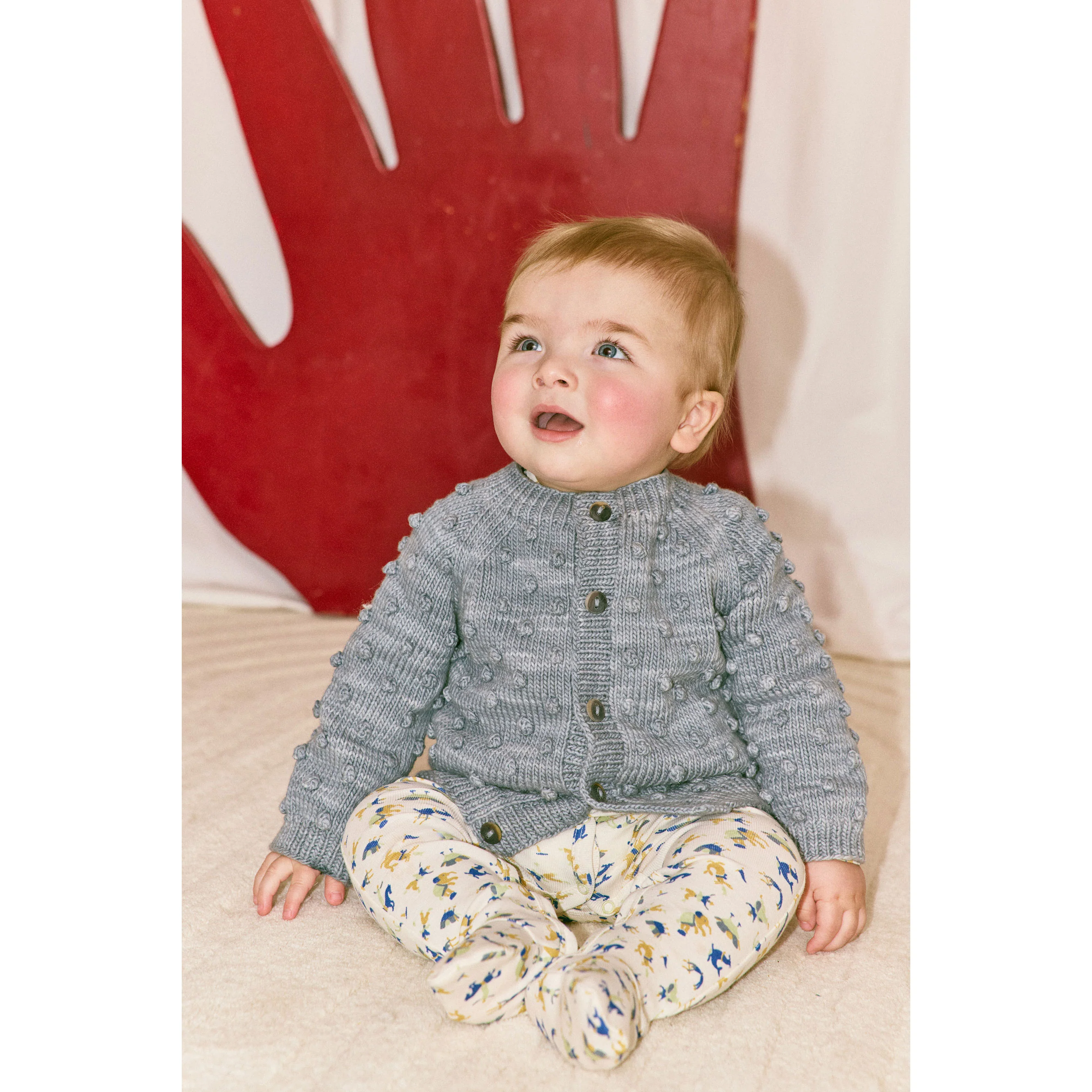 Misha and Puff Dove Baby Popcorn Cardigan - Image 2