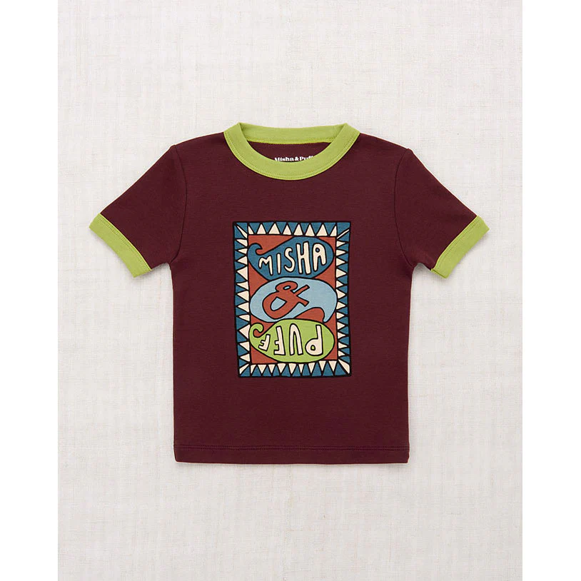Misha and Puff  Fig Groovy Paisley Ringer Tee
