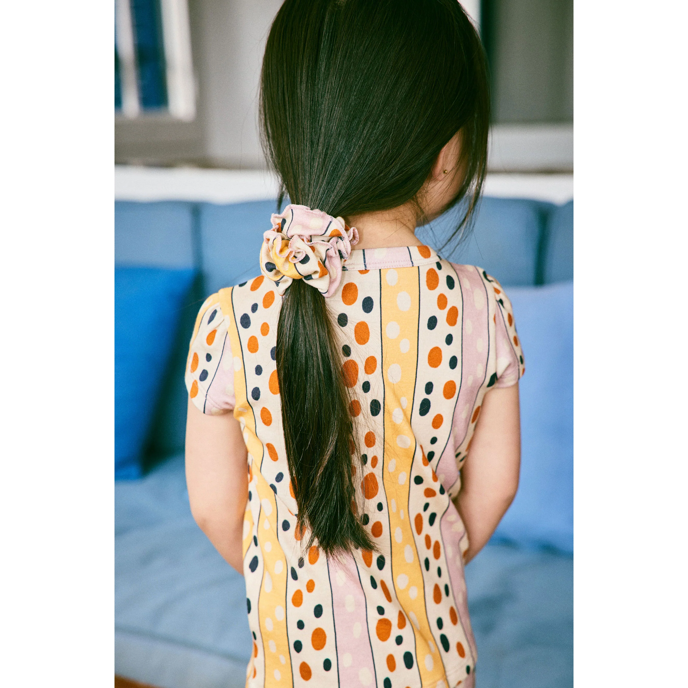 Misha and Puff Frangipani Polka-Stripe Hair Scrunchie - Image 2