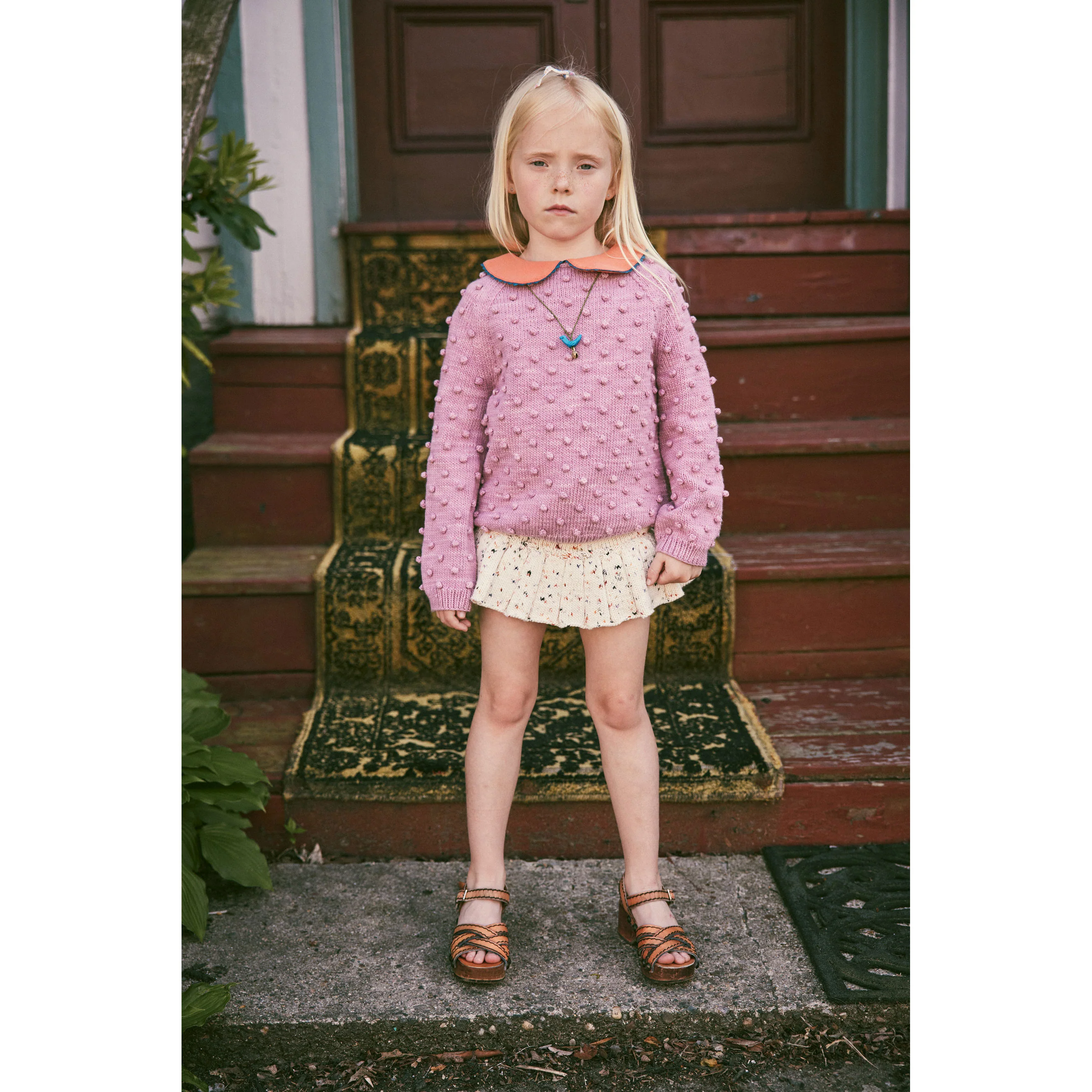 Misha and Puff Hazy Lilac Summer Popcorn Sweater - Image 2