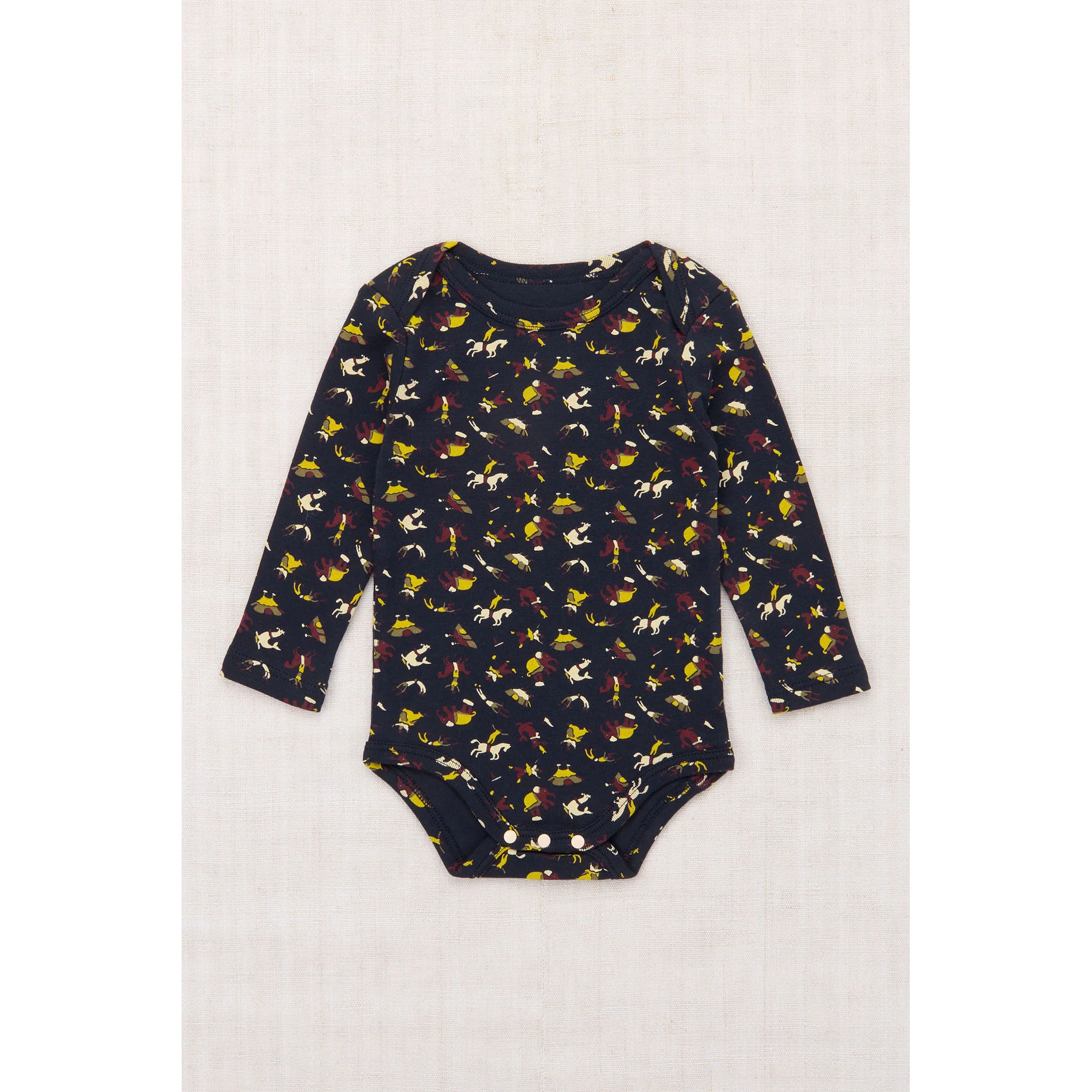 Misha and Puff  Ink Circus Long Sleeve Lap Onesie