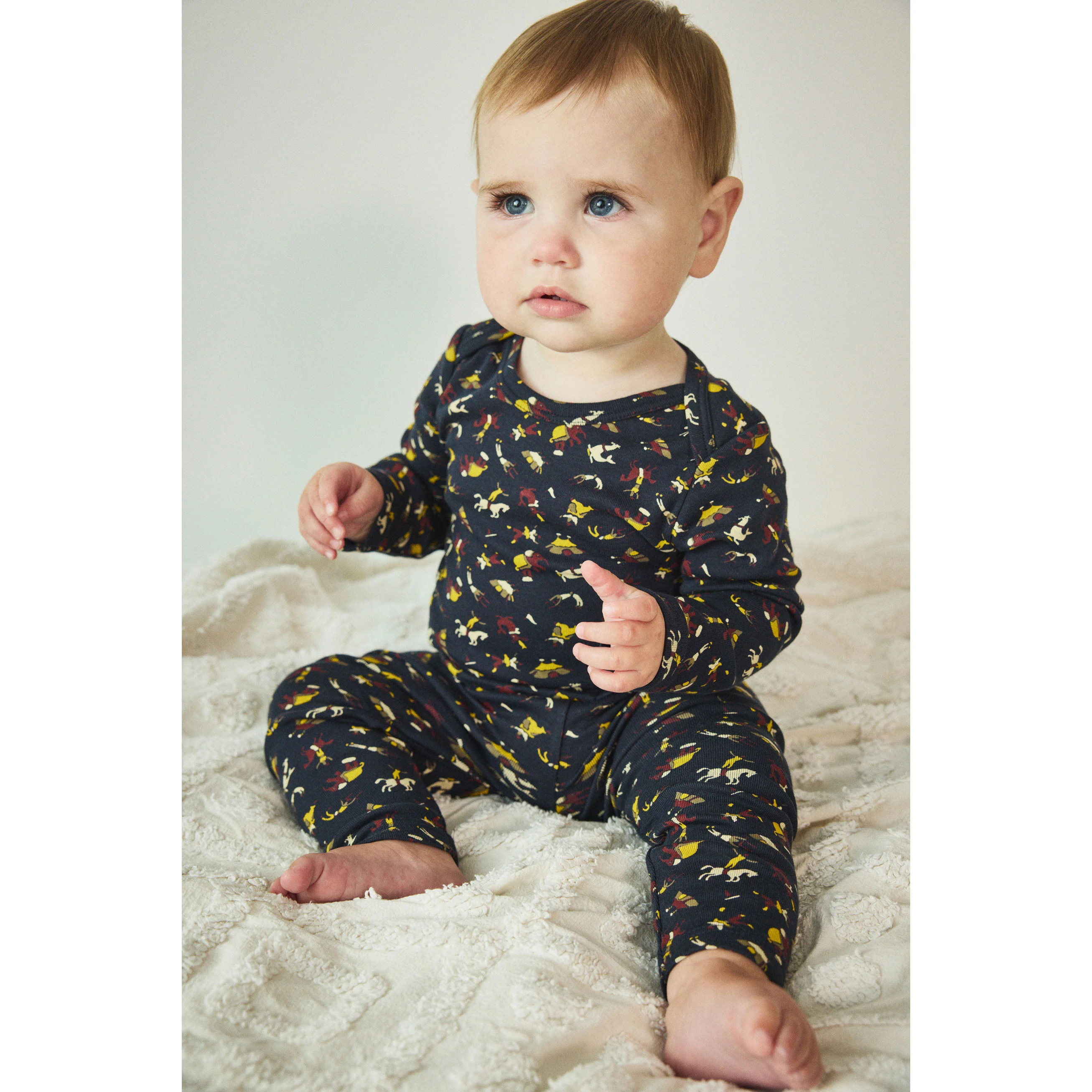 Misha and Puff  Ink Circus Long Sleeve Lap Onesie - Image 2