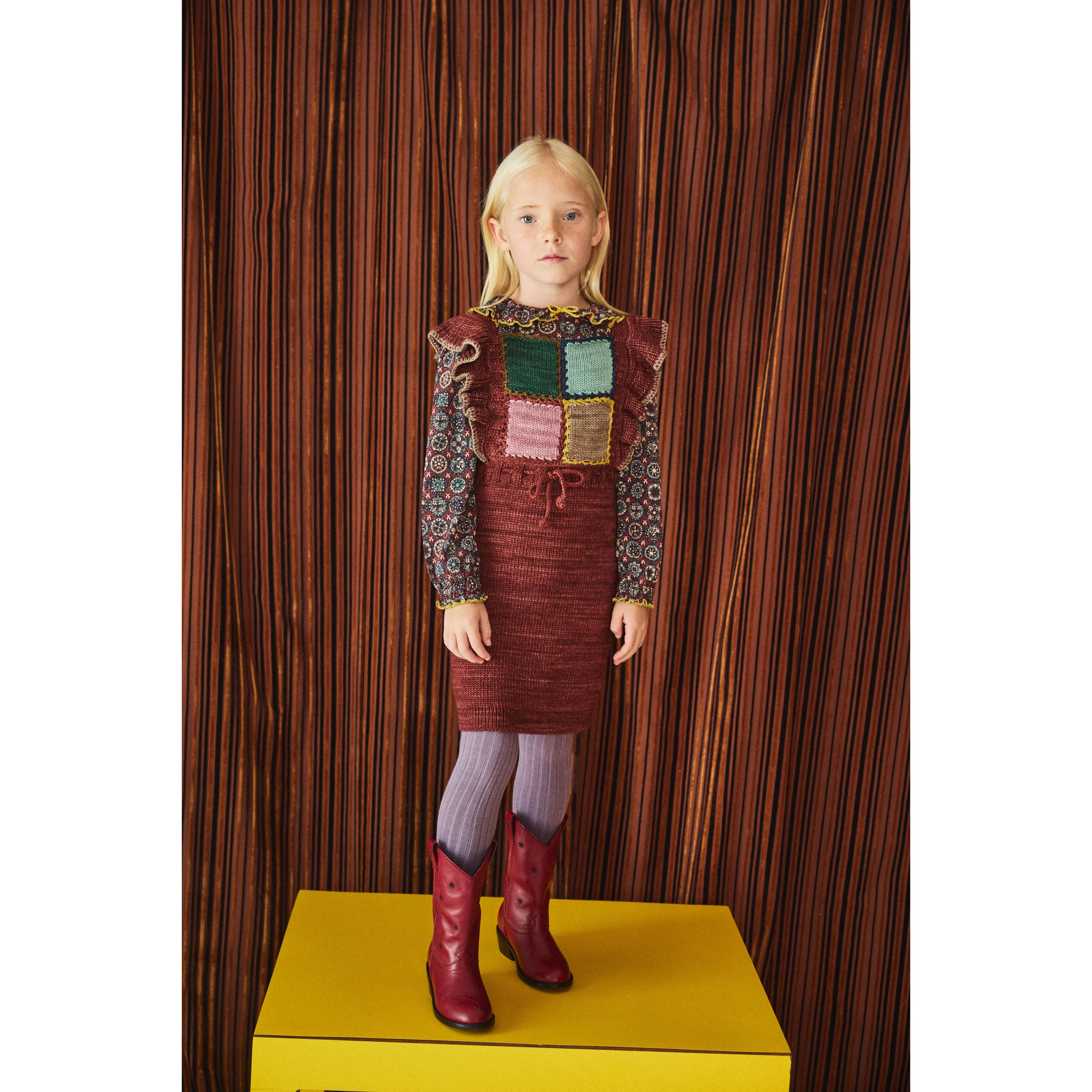 Misha and Puff Madder Root Folk Tile Pattie Top - Image 2