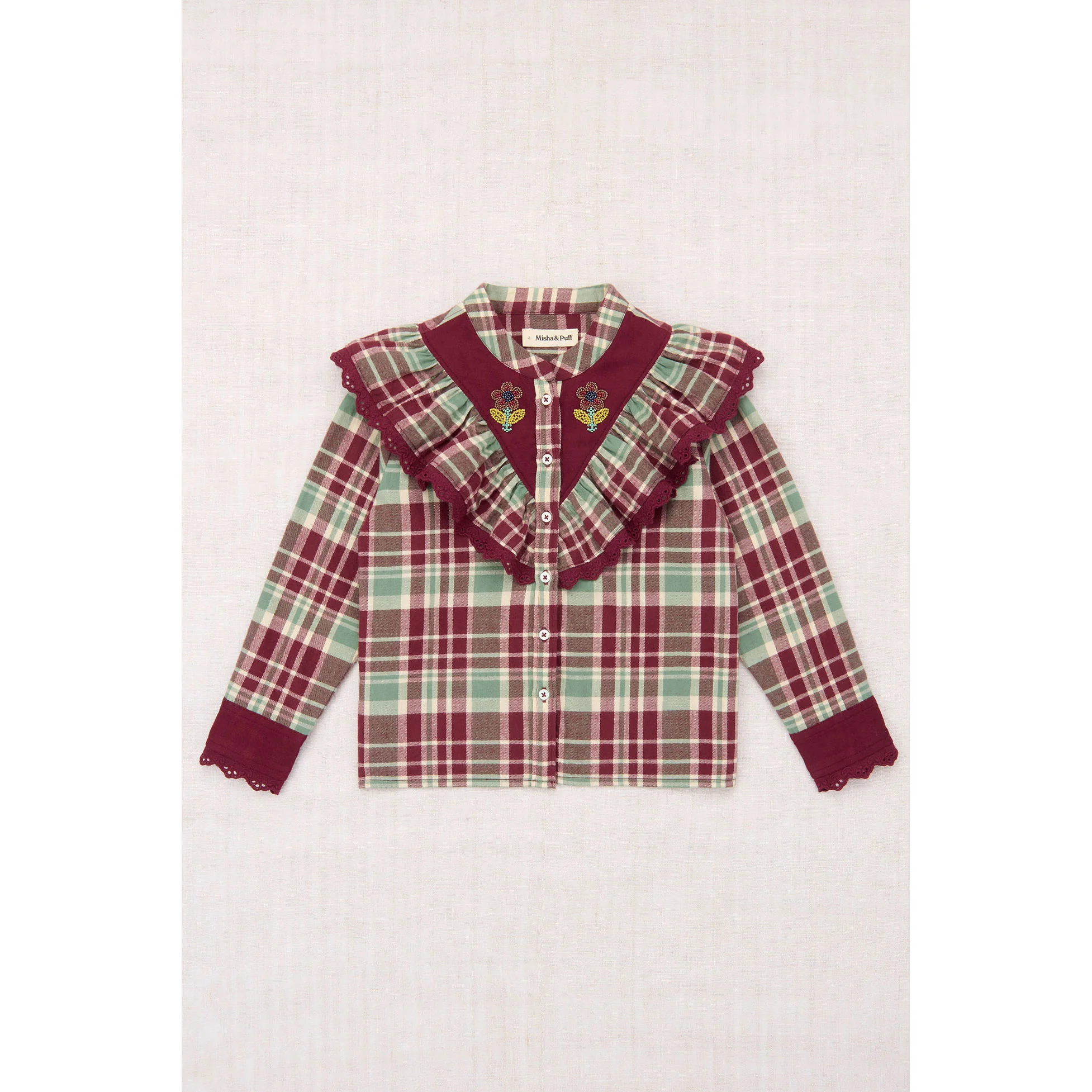 Misha and Puff Madder Root Plaid Jolene Top