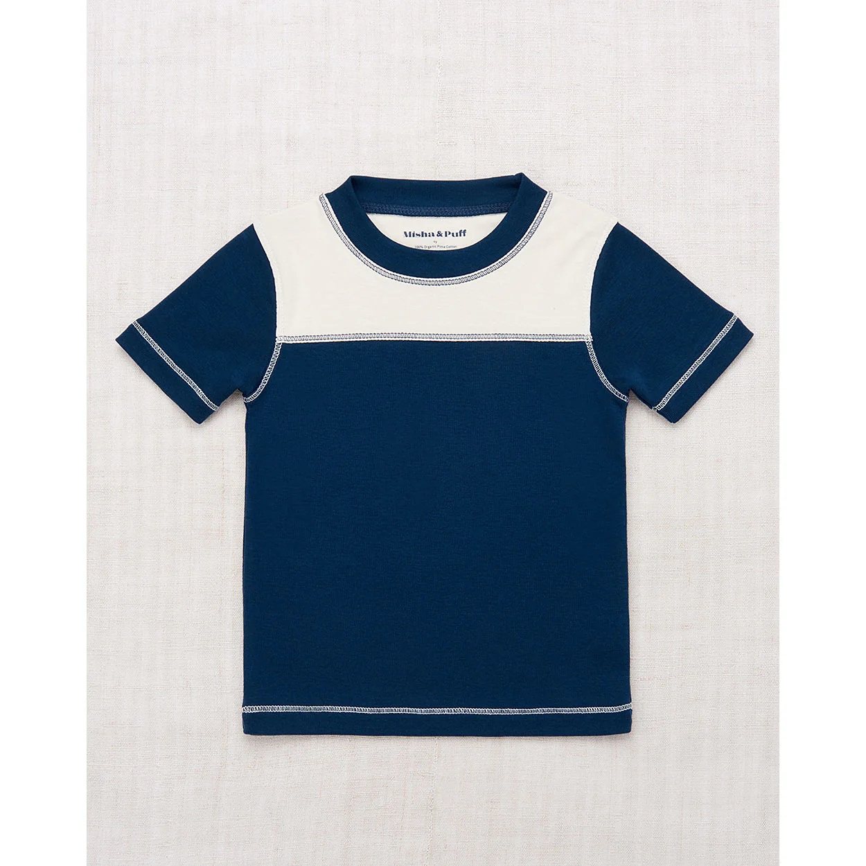 Misha and Puff Marine Blue Bleacher Colorblock Tee