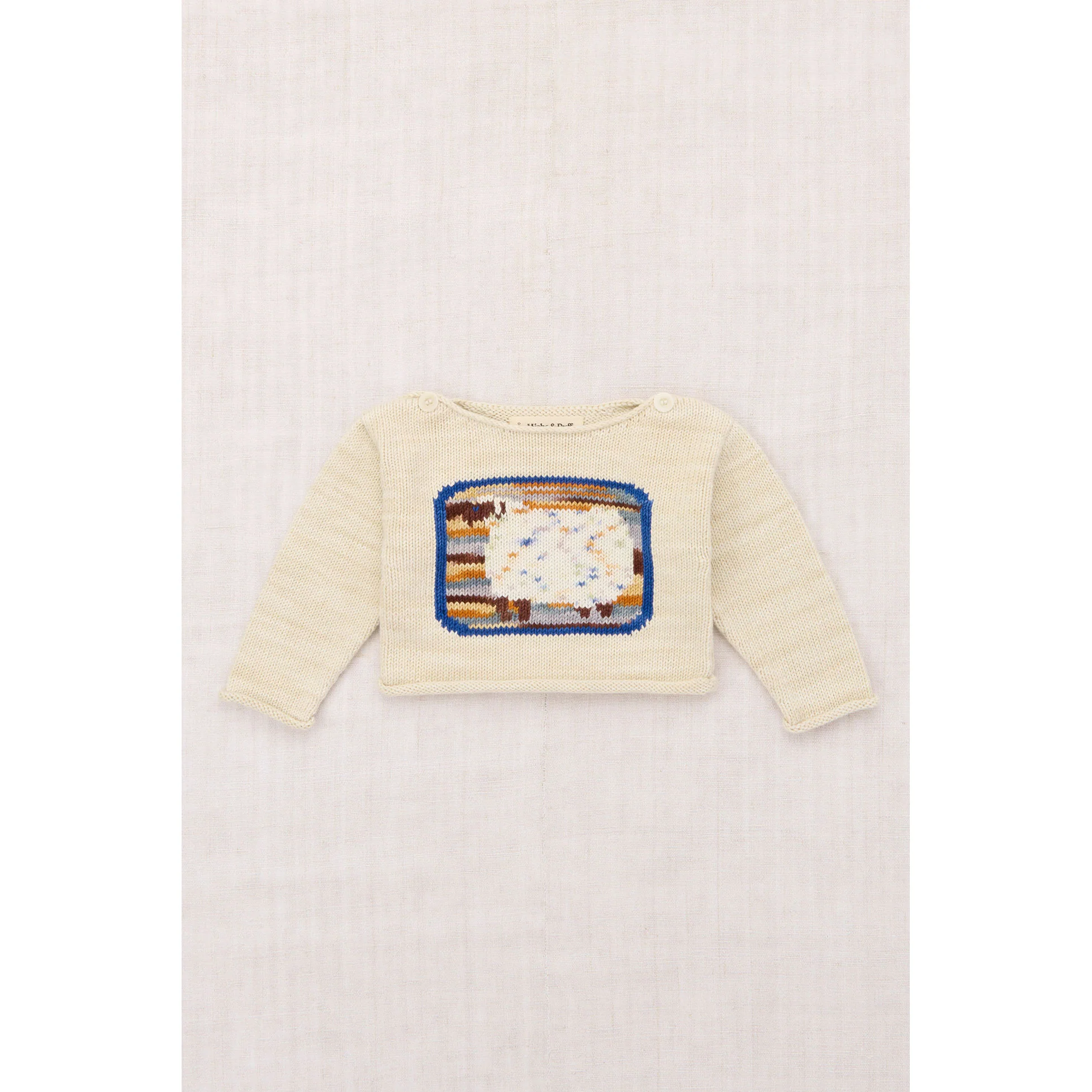 Misha and Puff Marzipan Baby Sheep Boatneck Sweater