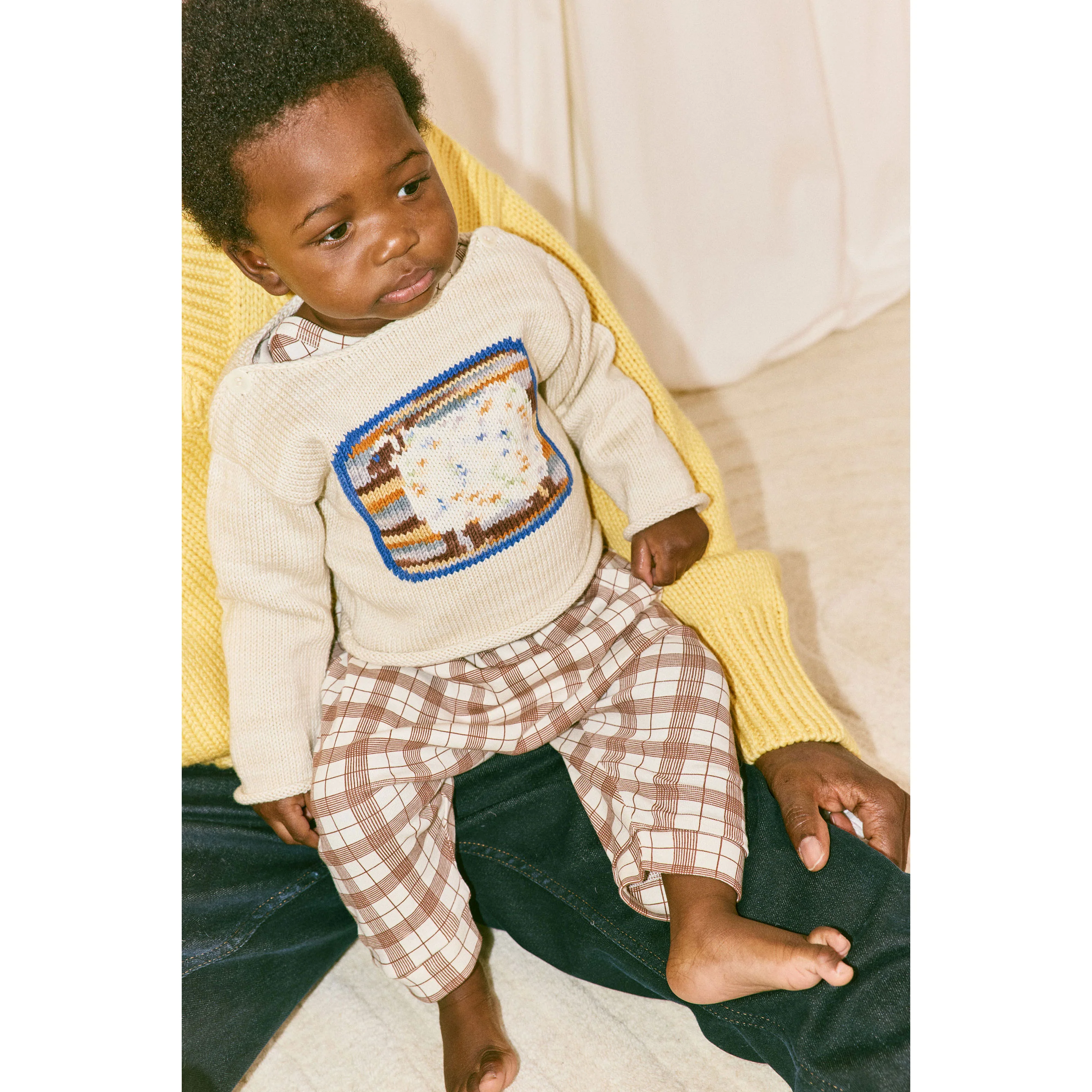 Misha and Puff Marzipan Baby Sheep Boatneck Sweater - Image 2
