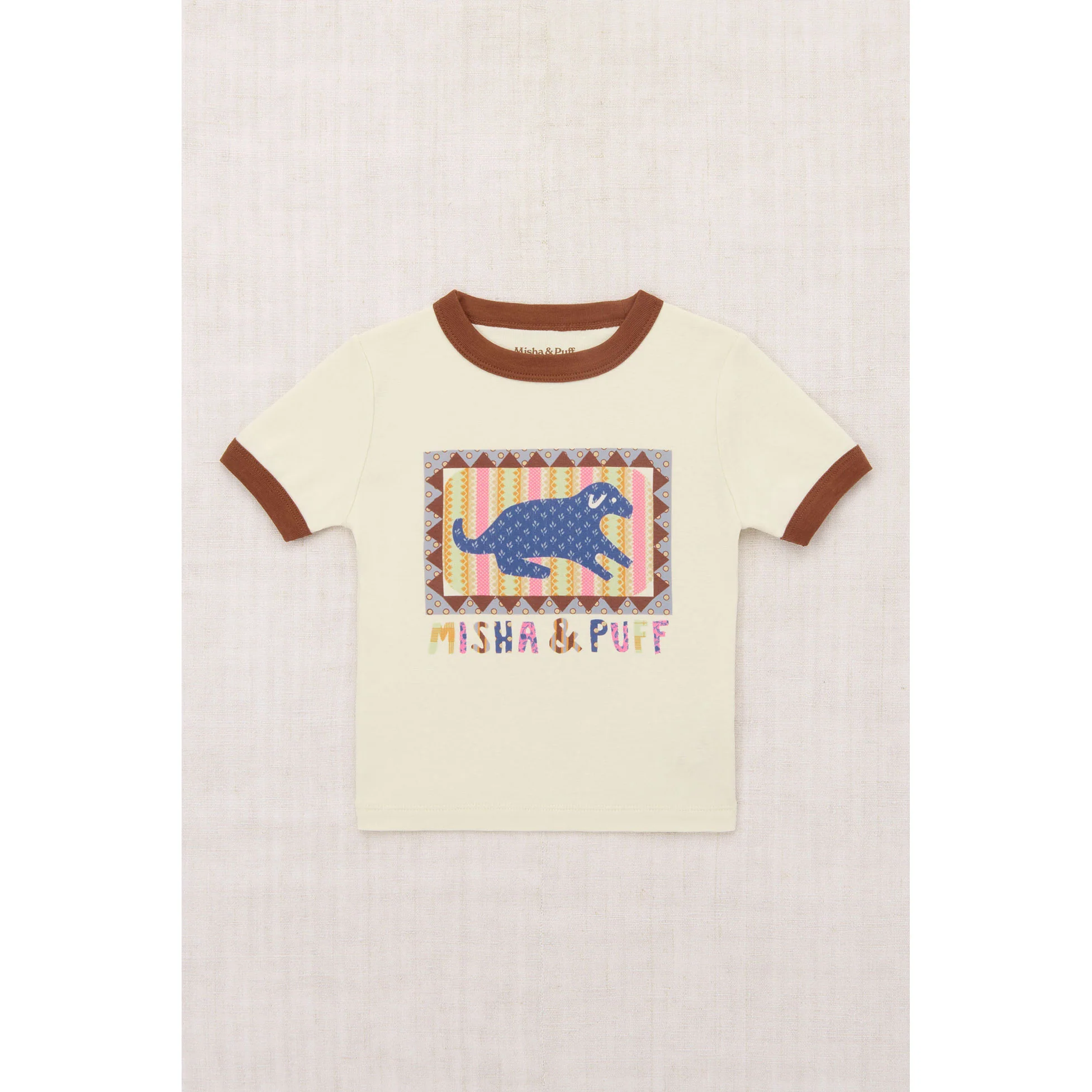 Misha and Puff Marzipan Dog Collage Riger Tee