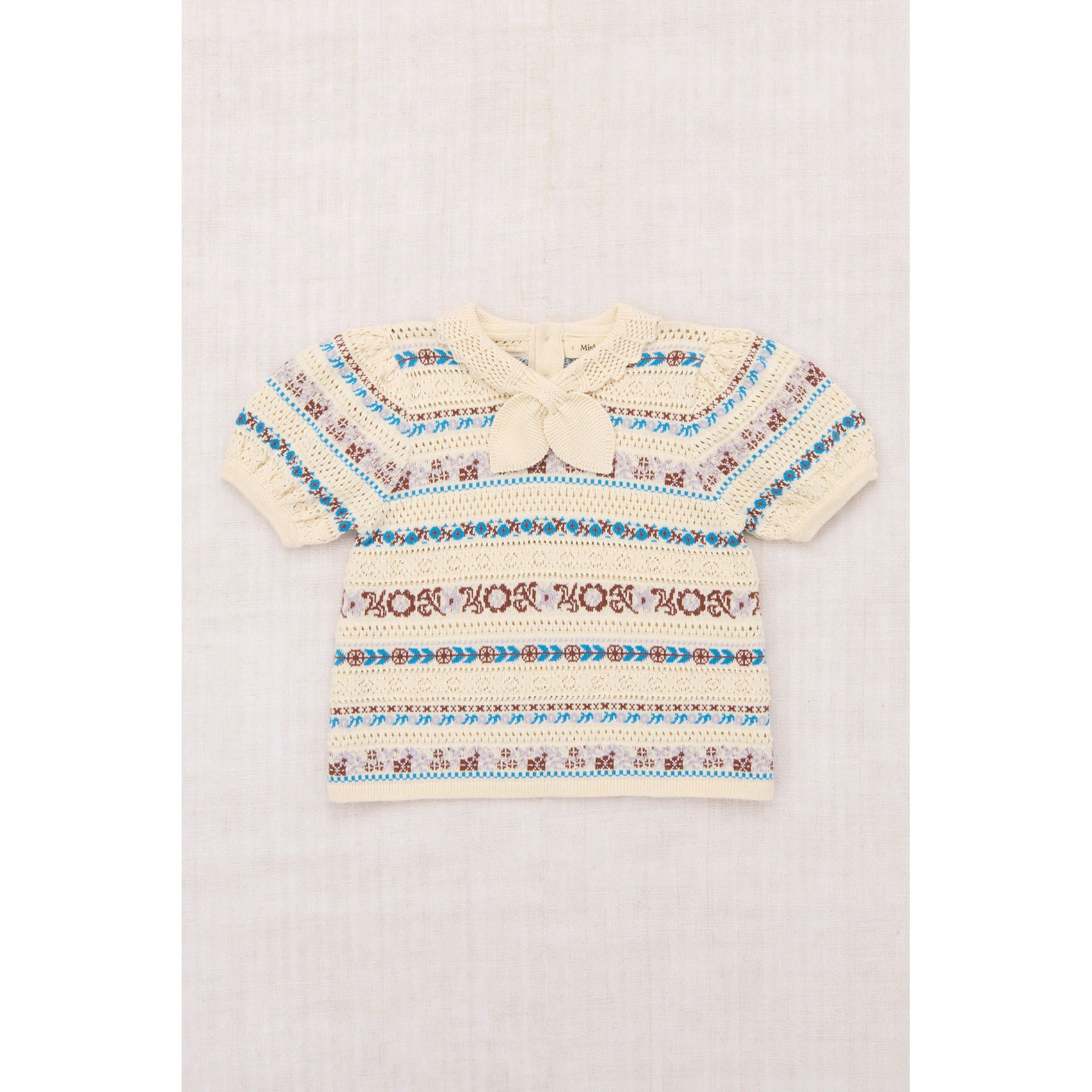 Misha and Puff Marzipan Eyelet Ribbon Katya Blouse