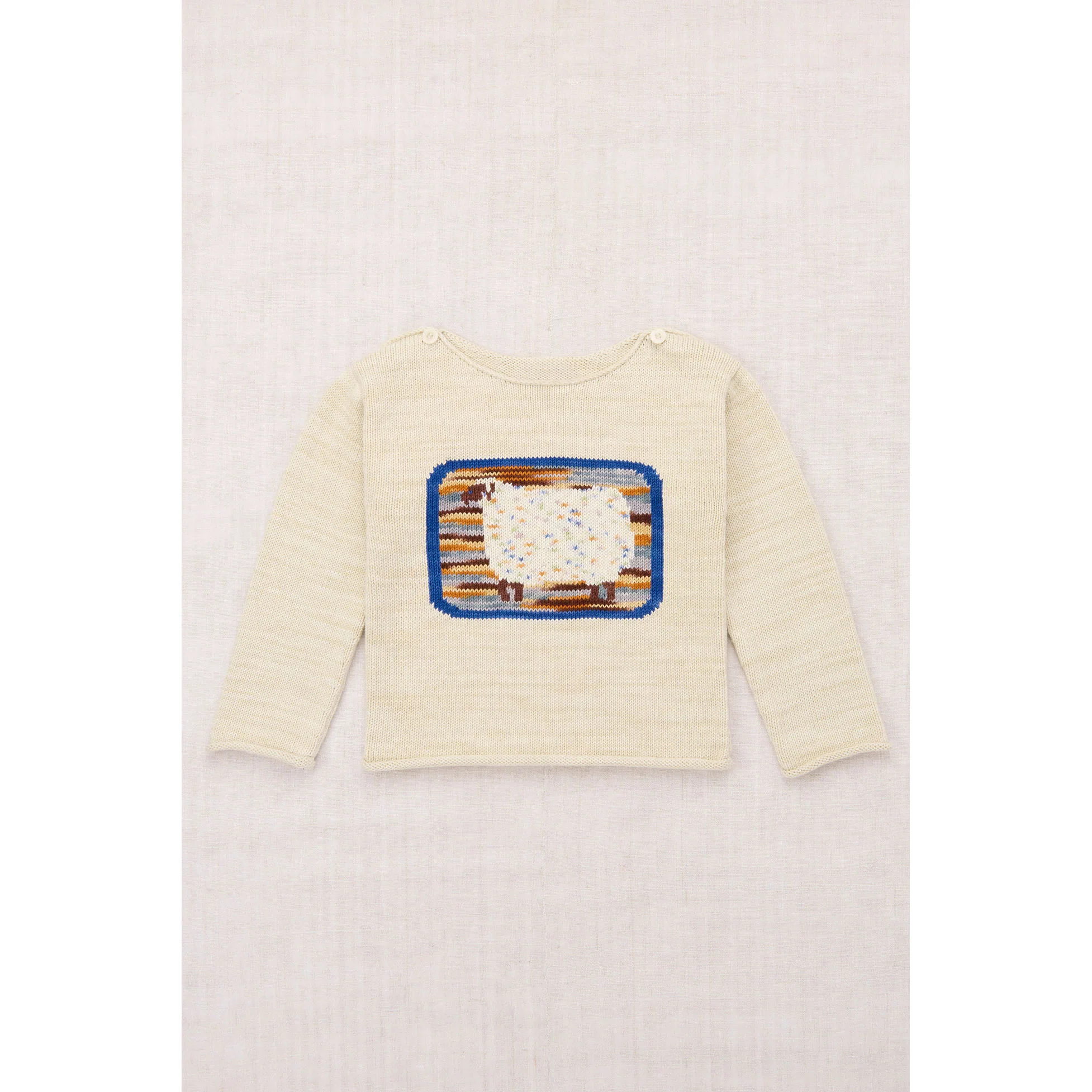 Misha and Puff Marzipan Sheep Boatneck Sweater