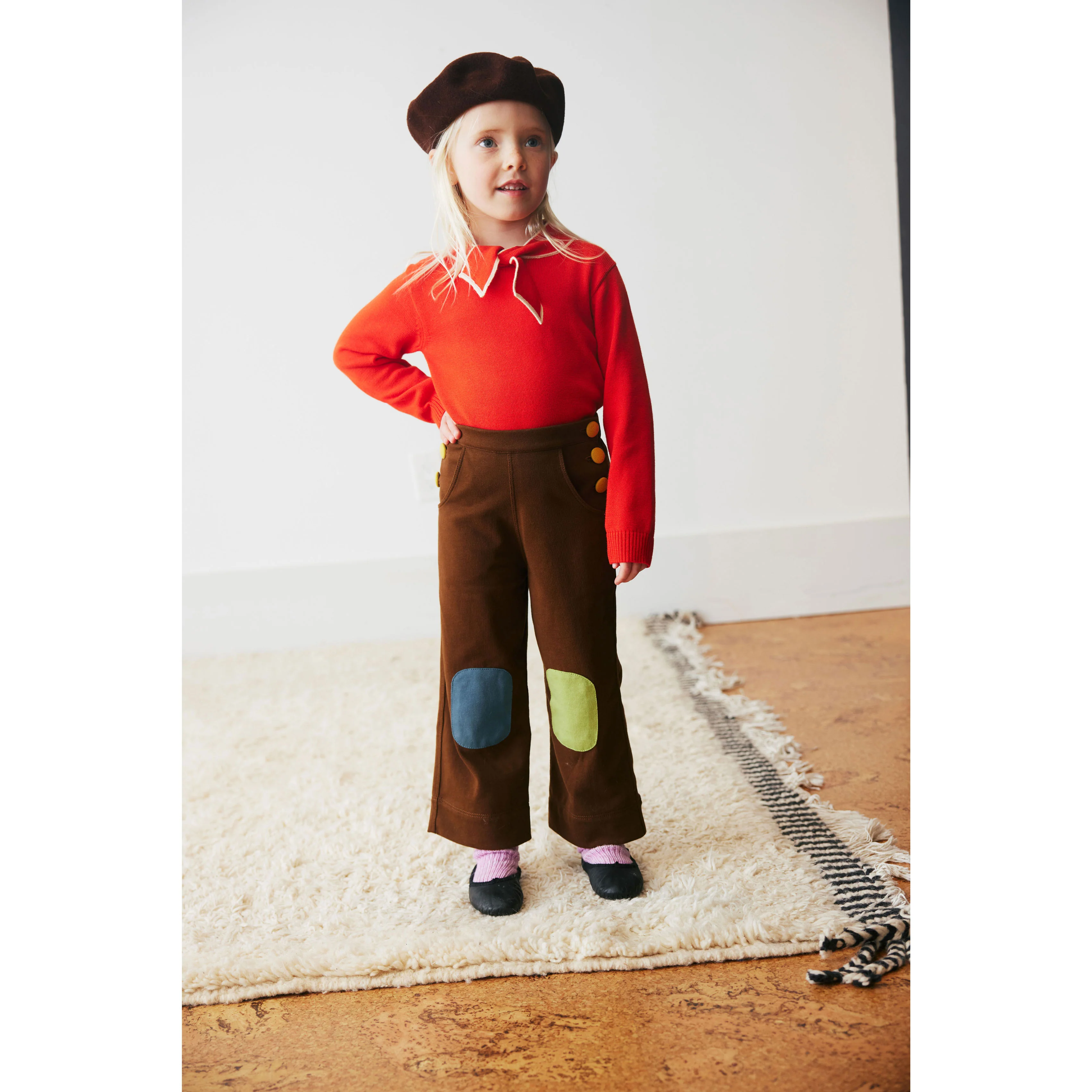 Misha and Puff  Nut Brown Colorblock Sailor Pant - Image 3