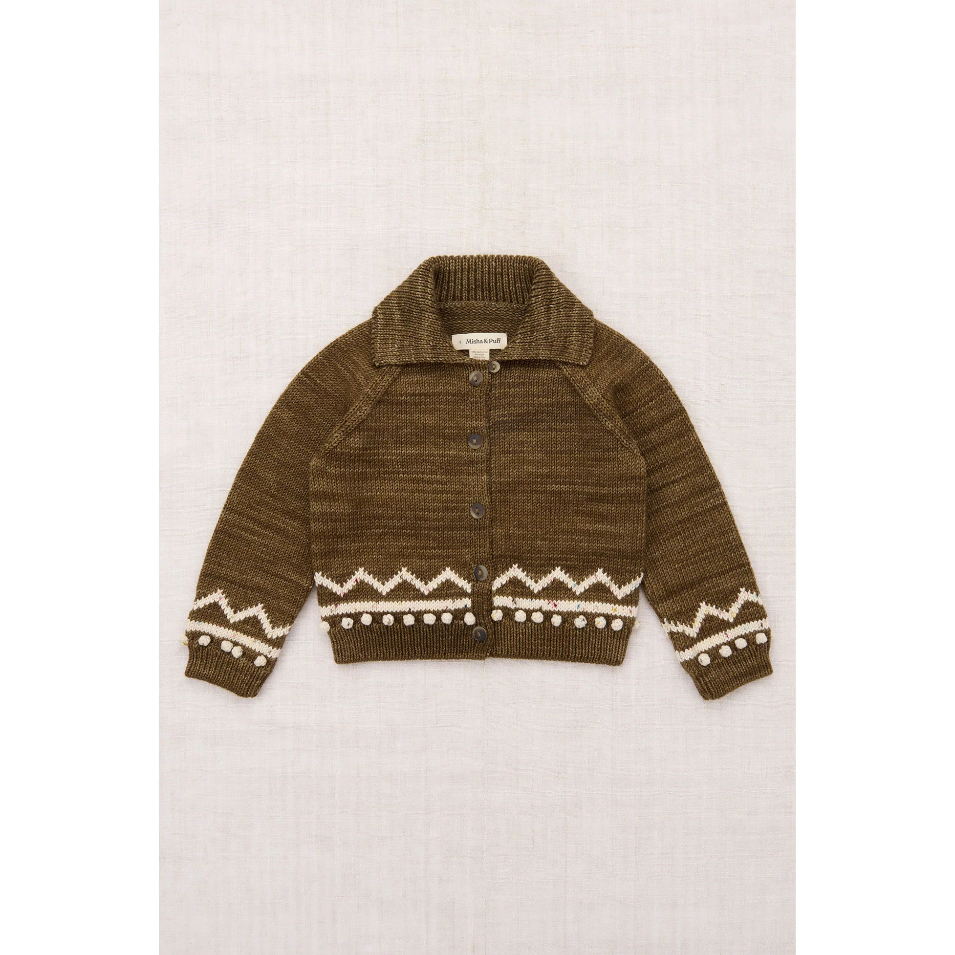 Misha and Puff Nutshell Zig Zag Cardigan