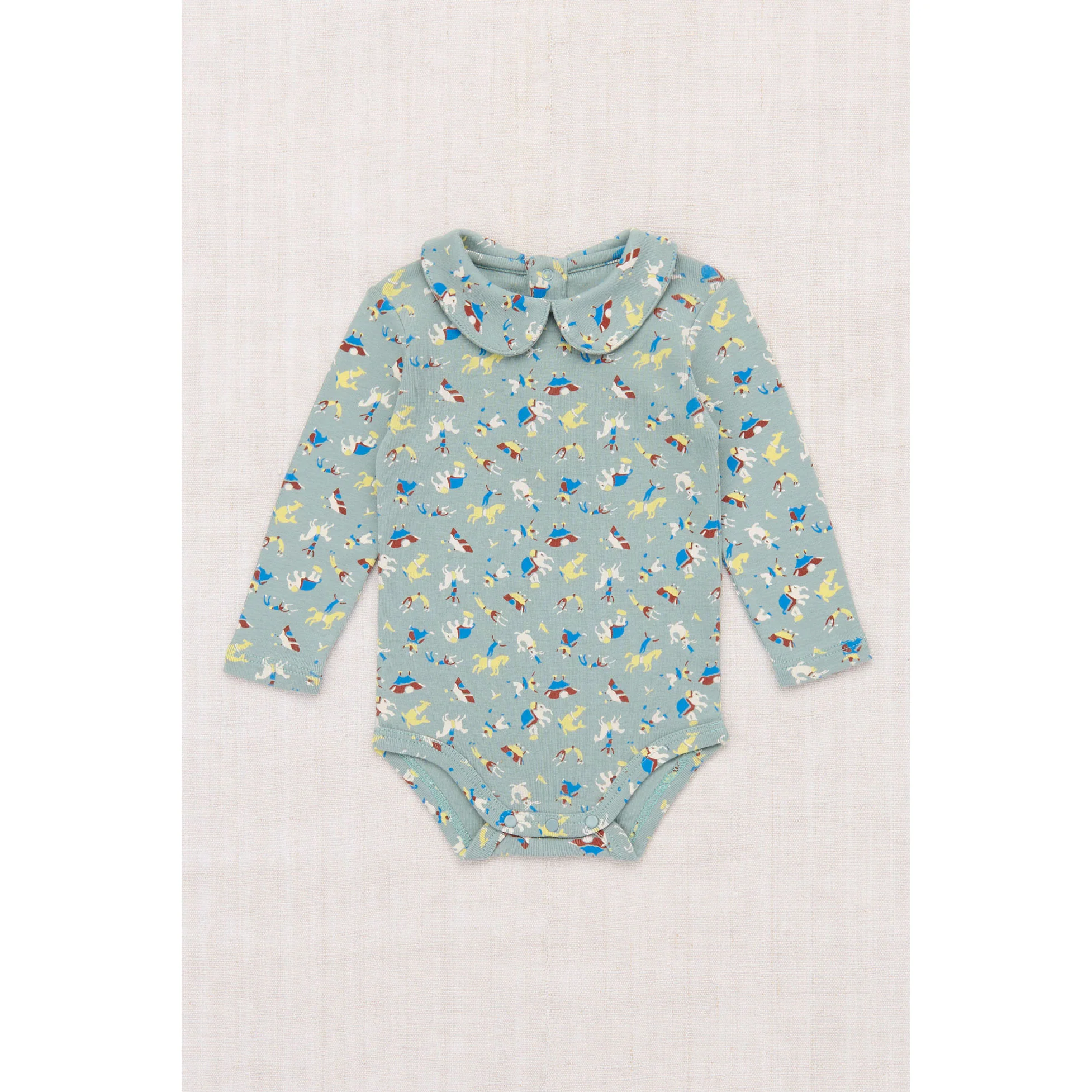 Misha and Puff Overcast Circus Baby Petit Collar Onesie