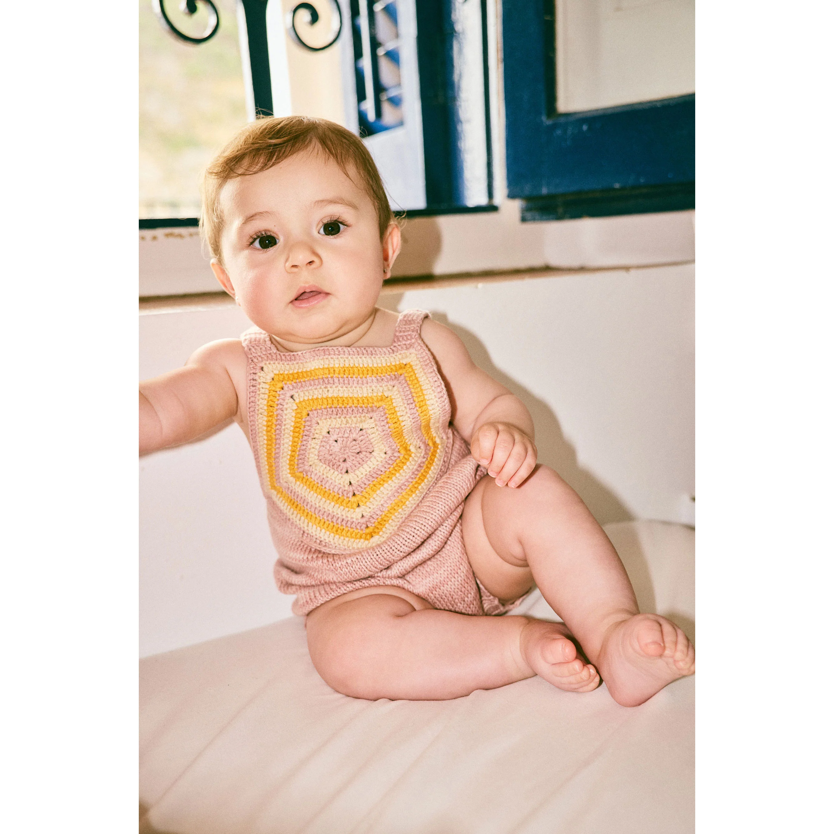Misha and Puff Parfait Baby Crochet Cinque Romper - Image 2