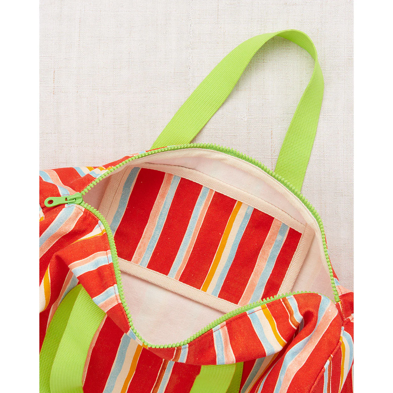 Misha and Puff Persimmon Watercolor Stripe Weekender - Image 3