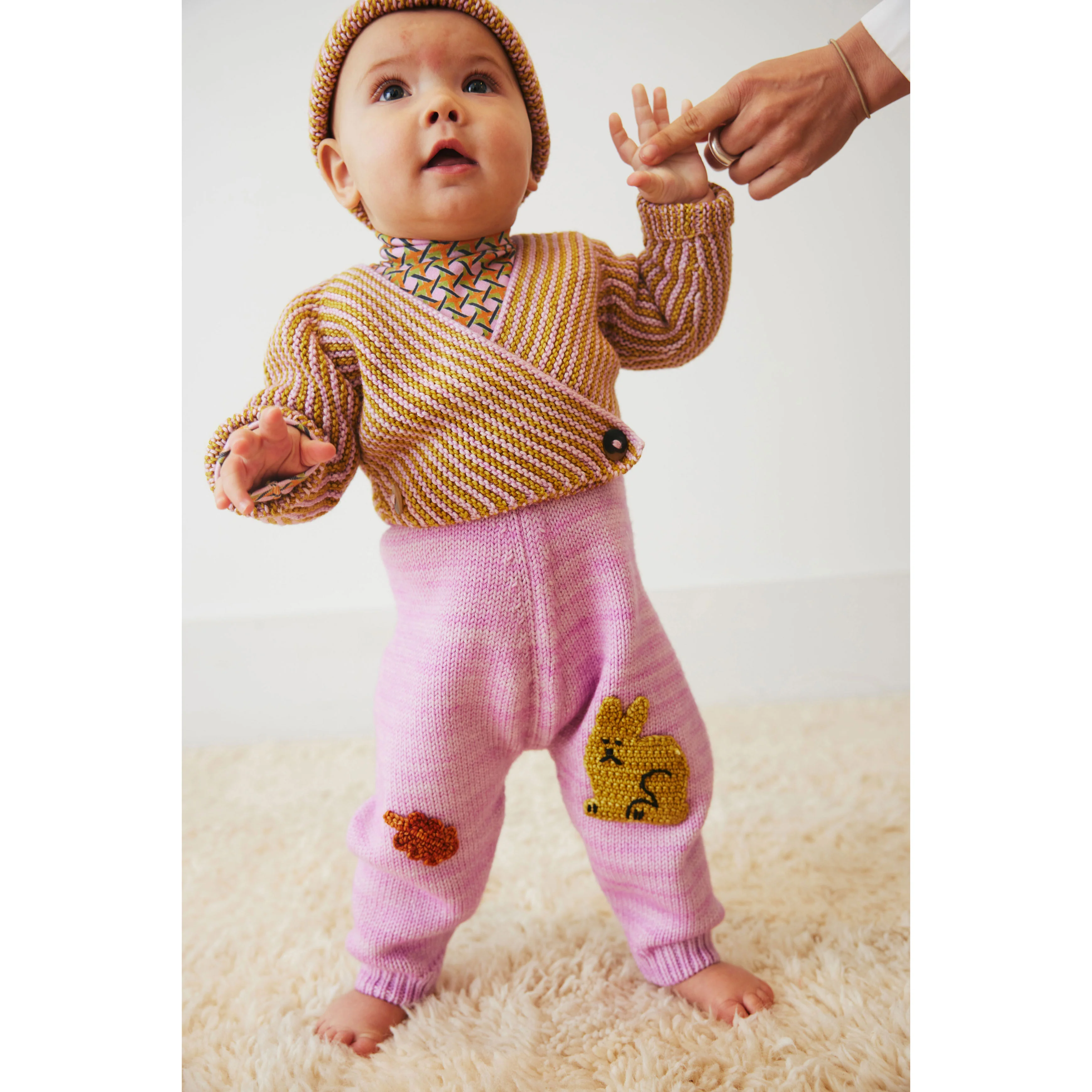 Misha and Puff  Pink Lilac Dovetail Baby Crossover Cardigan - Image 3