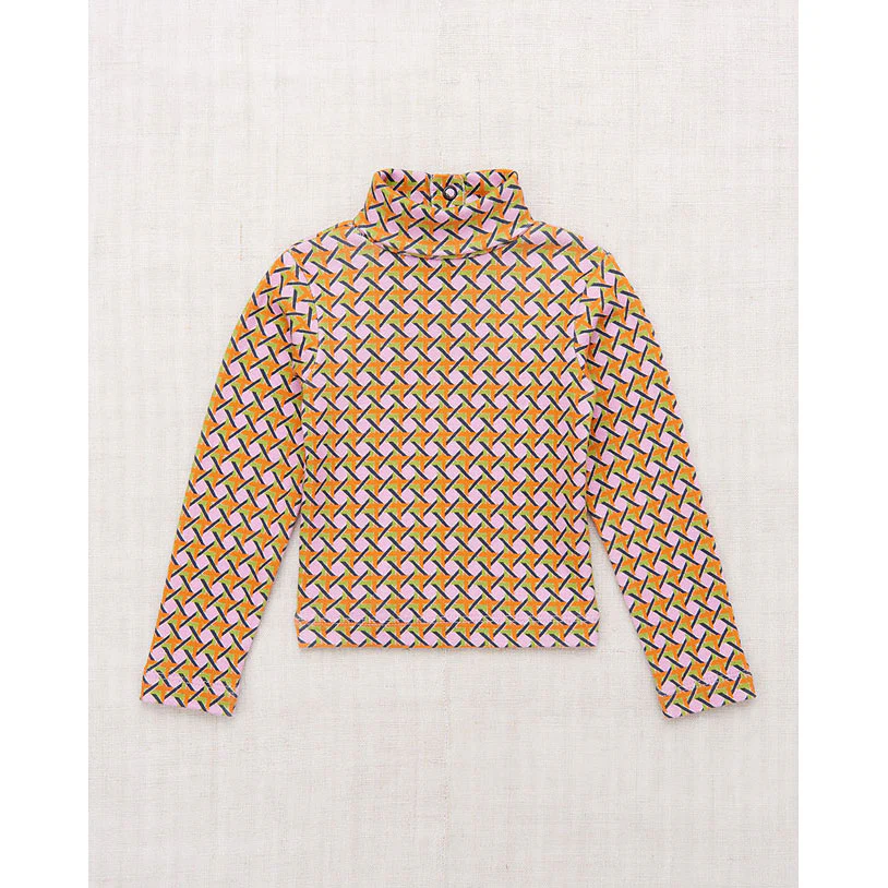 Misha and Puff Pink Lilac Lattice Baby Turtleneck