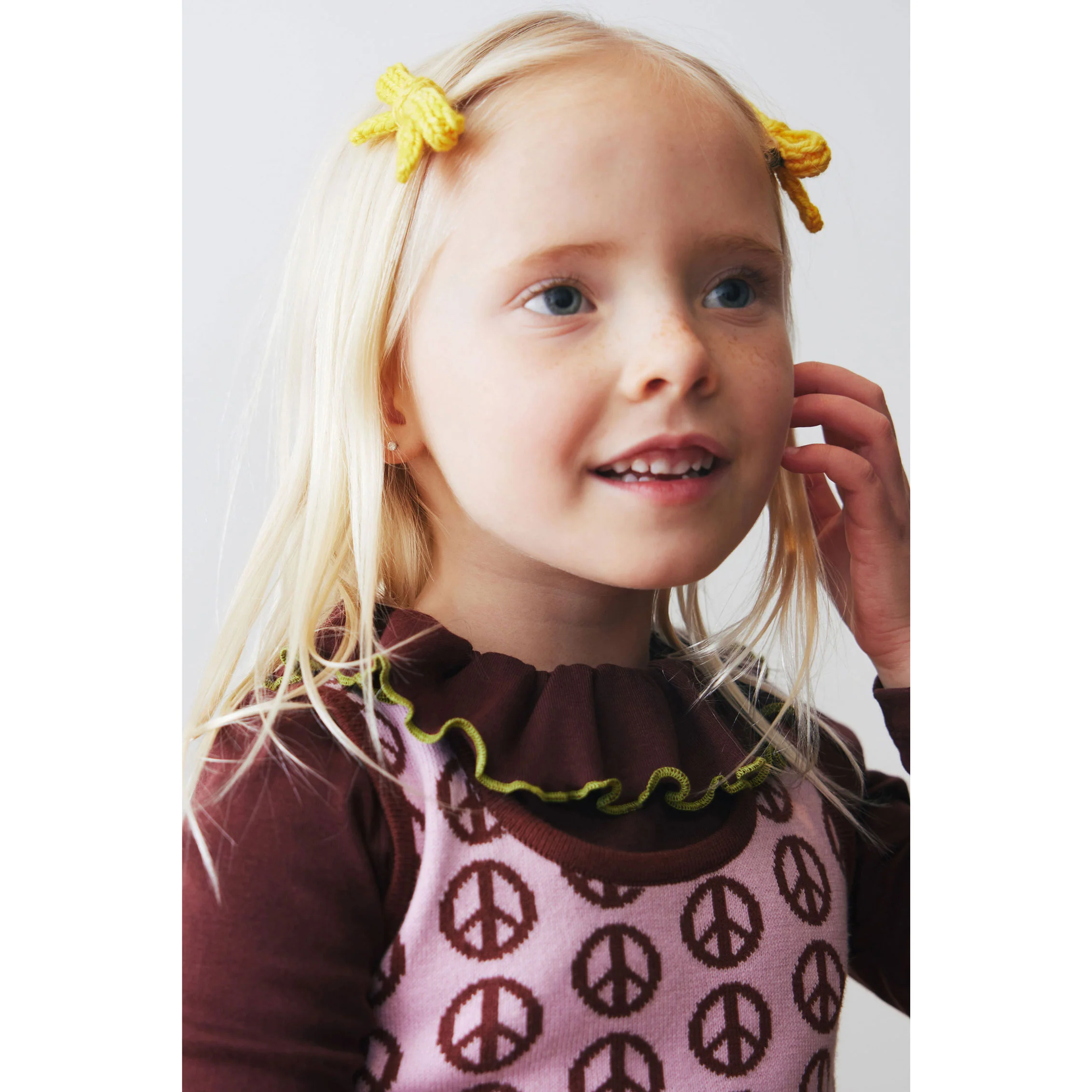 Misha and Puff Pink Lilac Peace Jacquard Prudence Dress - Image 3