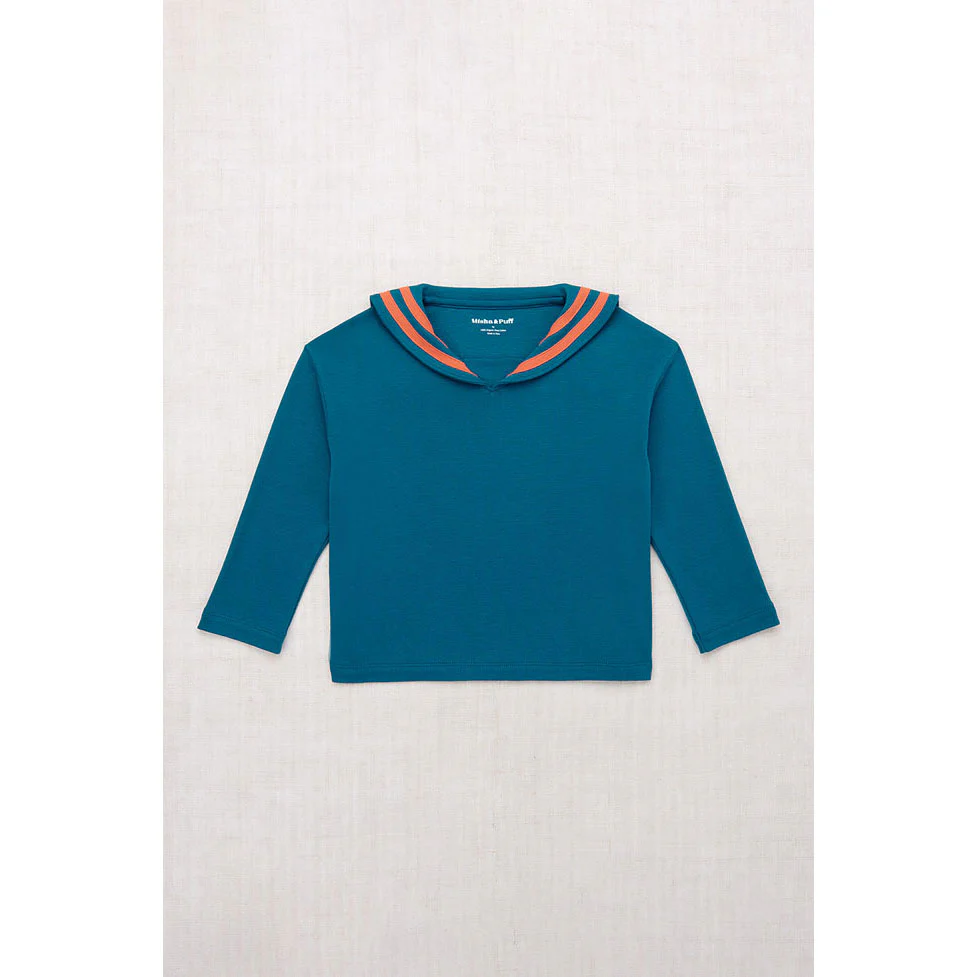 Misha and Puff Prussian Blue Sailor Top