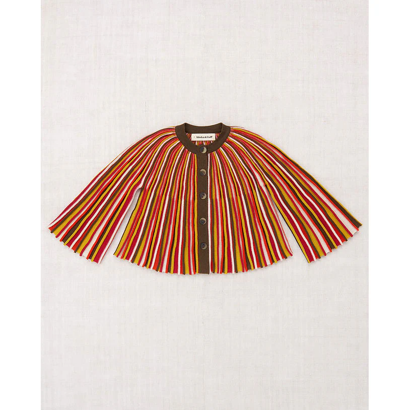 Misha and Puff  Red Flame Candy Stripe Accordion Cardigan