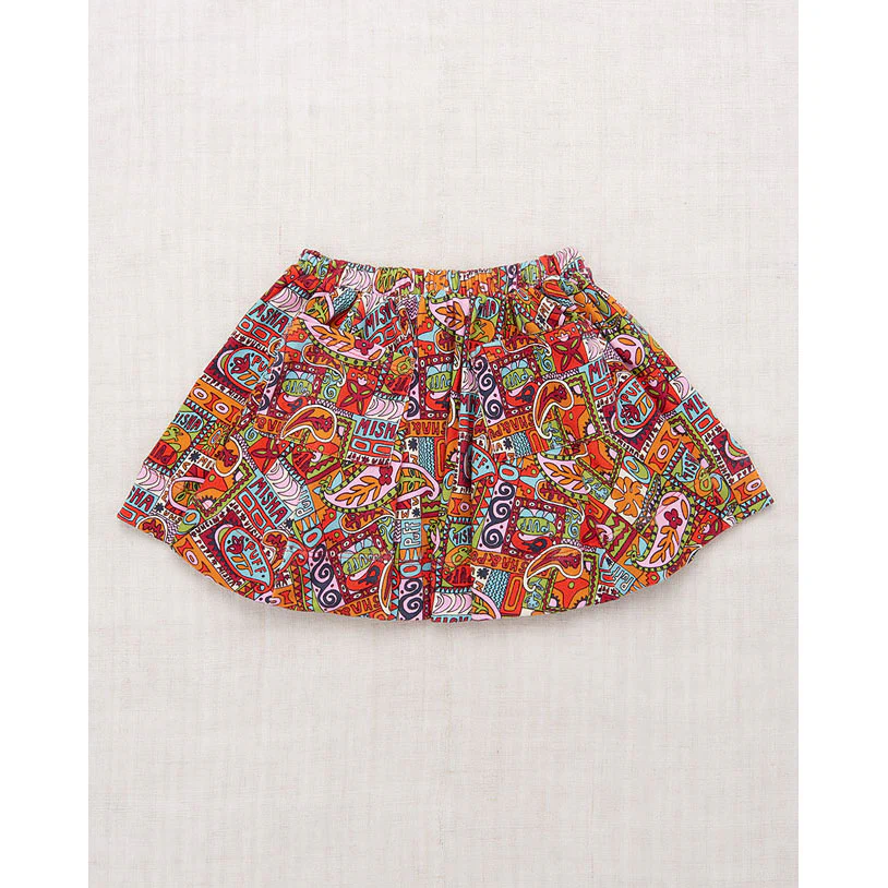 Misha and Puff  Red Flame Groovy Paisley Circle Skirt