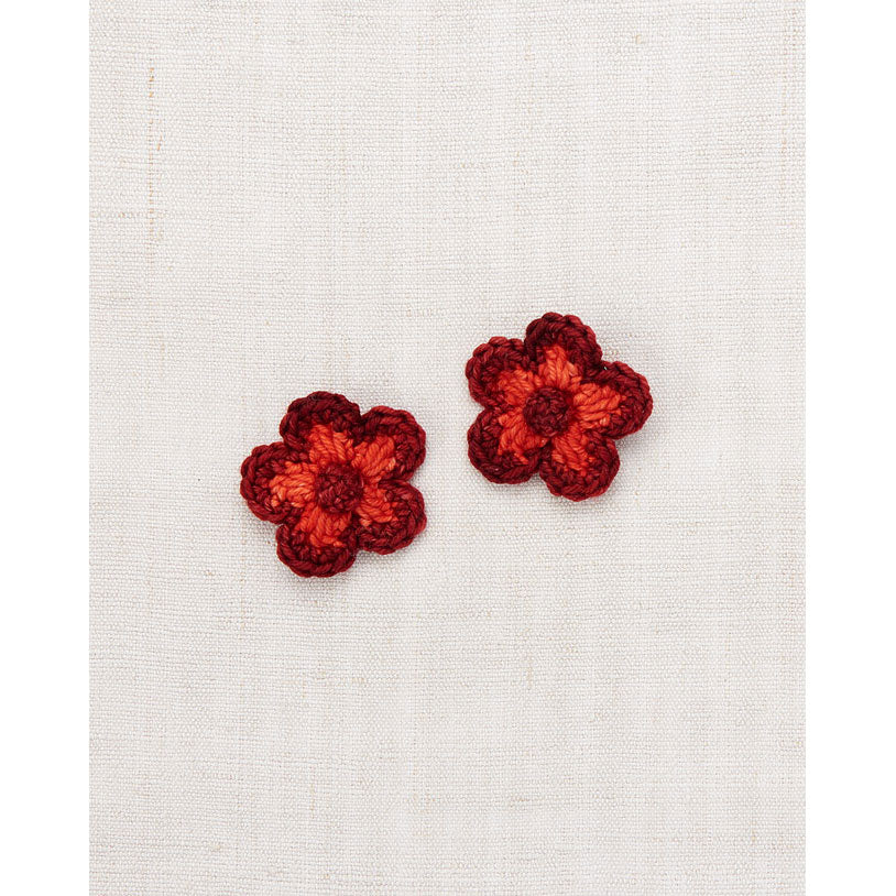 Misha and Puff Red Flame Medium Flower Clip Set