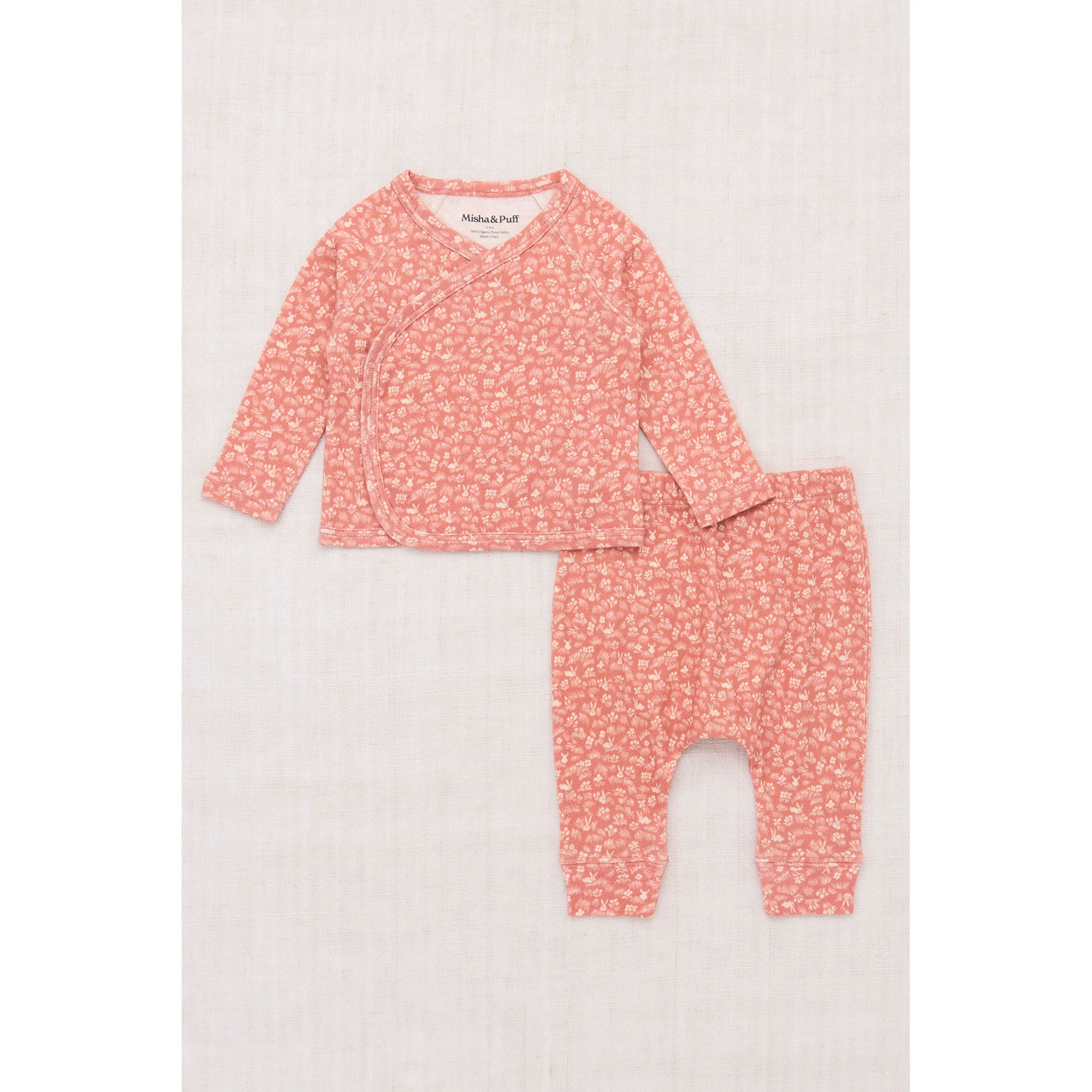 Misha and Puff Rosewood Bunny Meadow Baby Wrap Set