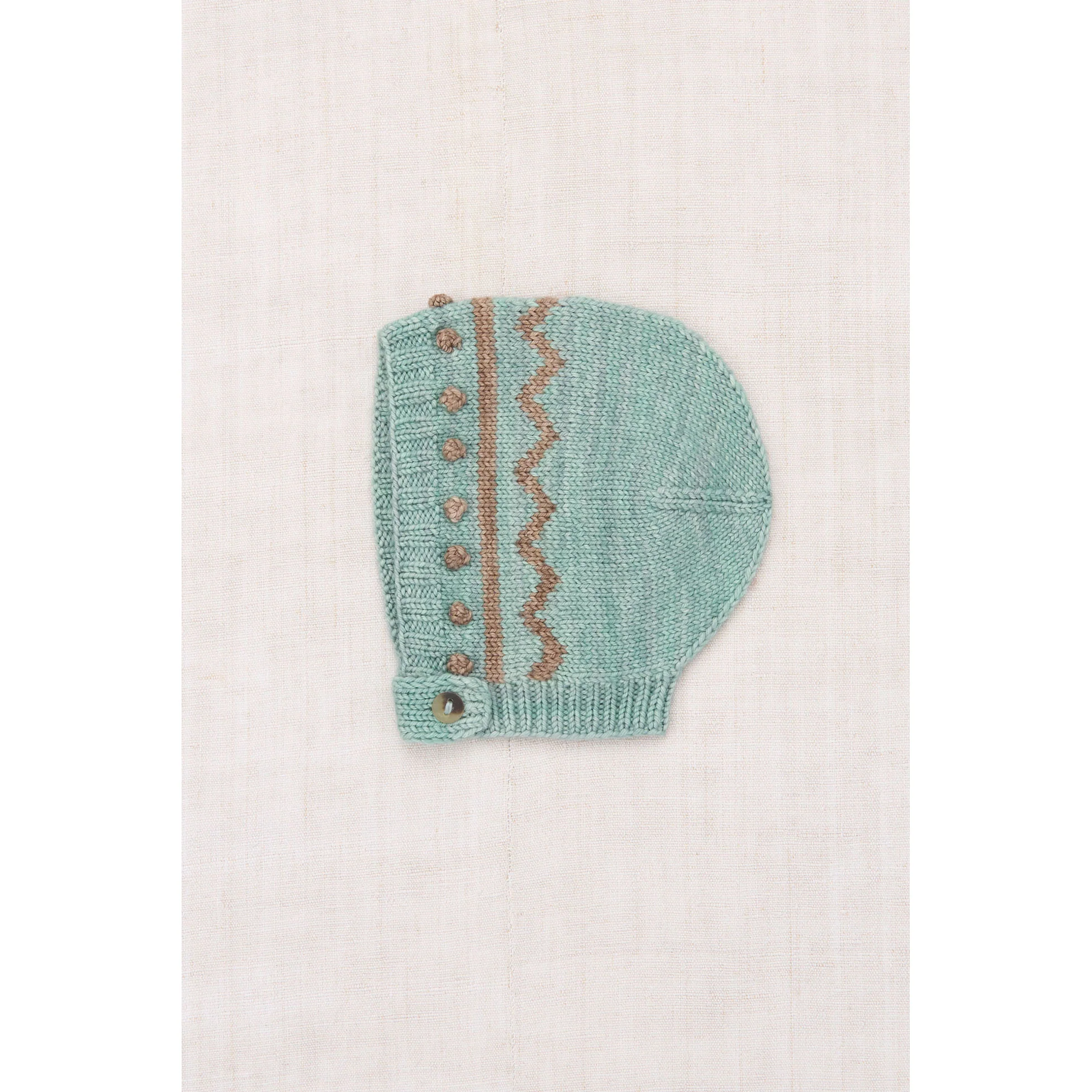 Misha and Puff Sage Baby Zig Zag Bonnet