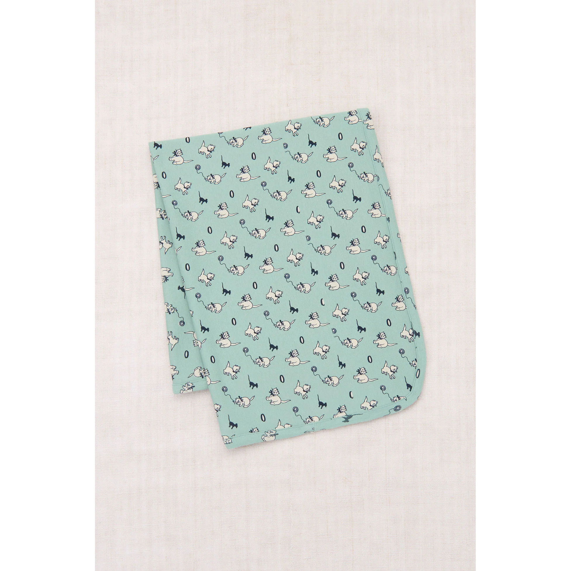 Misha and Puff Sage Cat & Mouse Baby Blanket