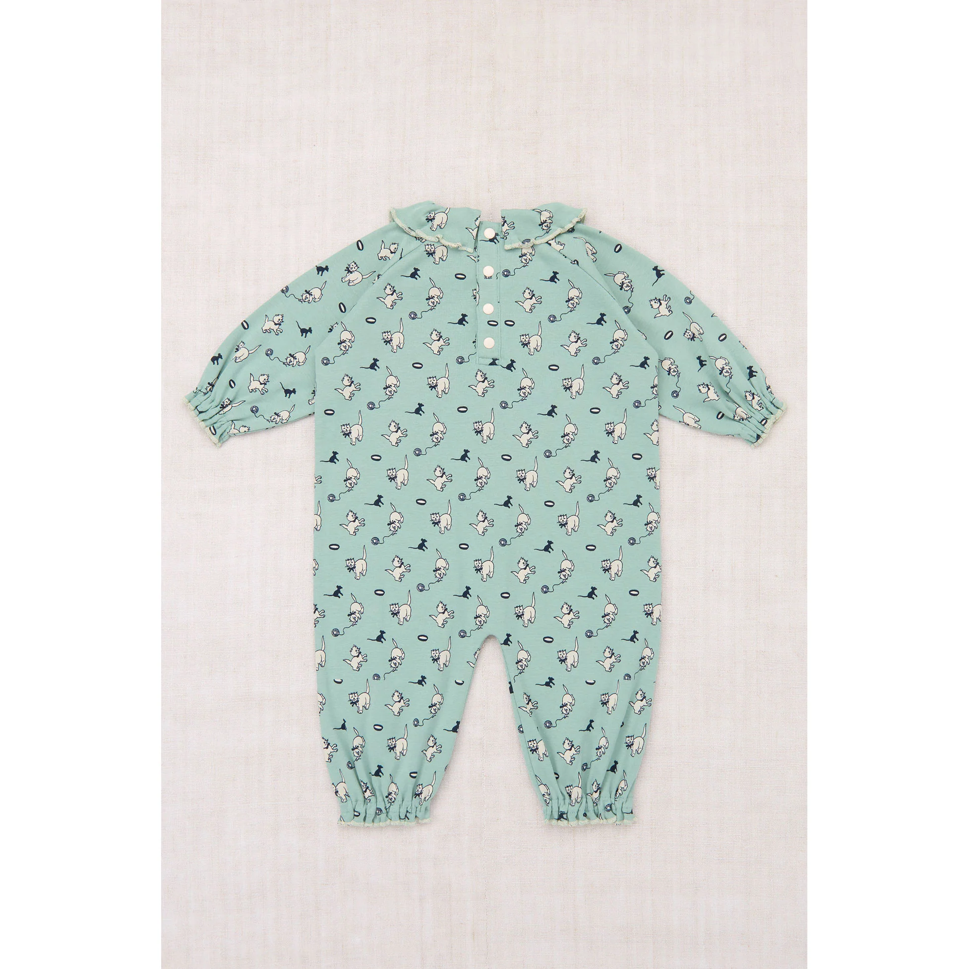 Misha and Puff Sage Cat & Mouse Baby Pierrot Onesie - Image 3