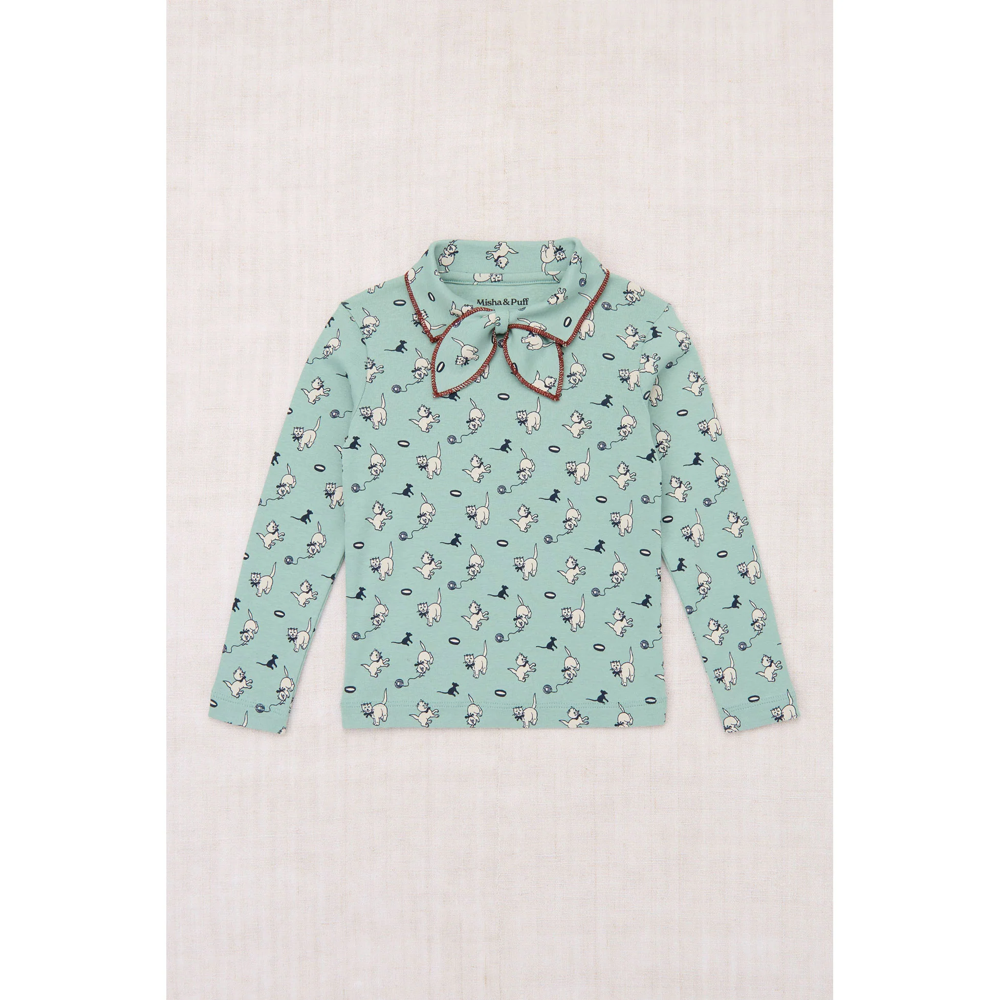 Misha and Puff Sage Cat & Mouse Junior Scout Top