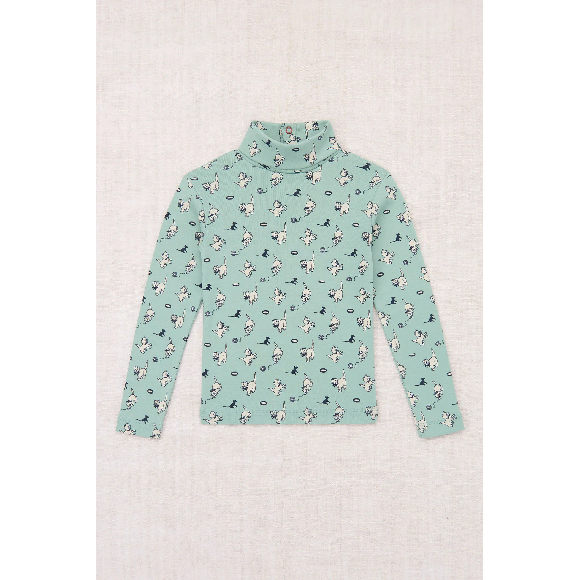 Misha and Puff Sage Cat & Mouse Turtleneck