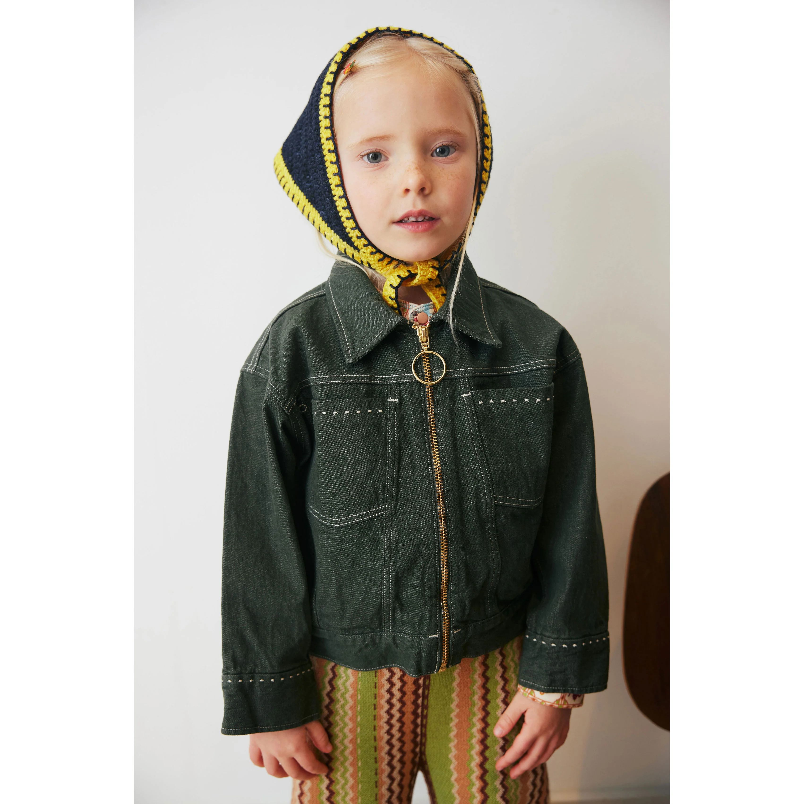 Misha and Puff Sage Denim Zip Jacket - Image 3