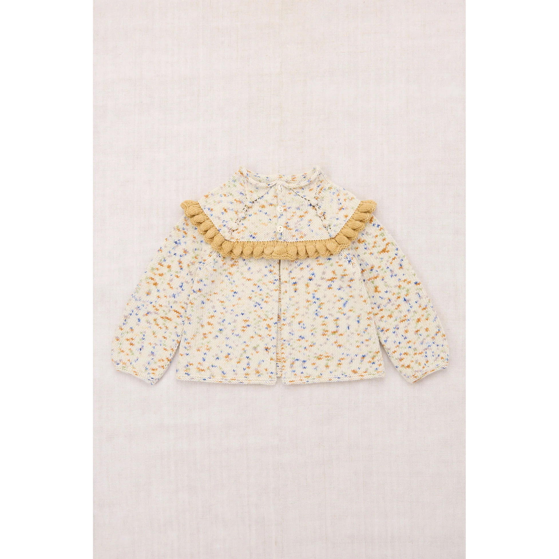 Misha and Puff Seashore Confetti Ruffle Cardigan