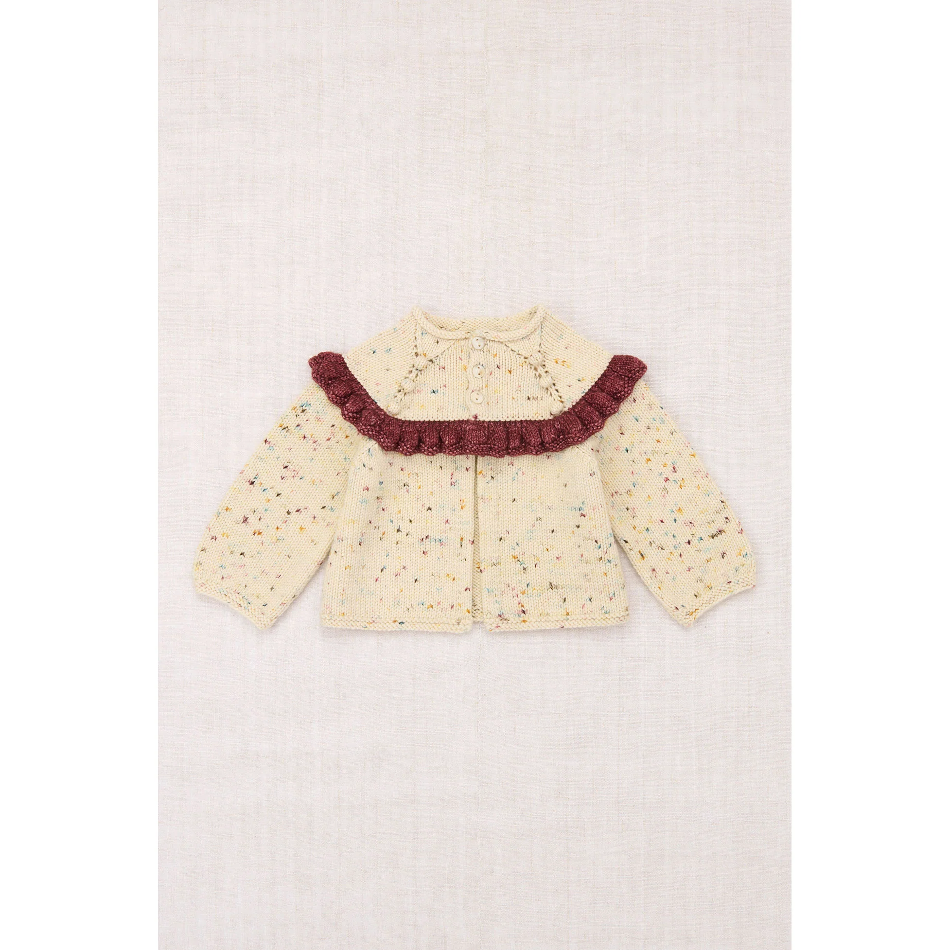 Misha and Puff Snowglobe Confetti Baby Ruffle Cardigan