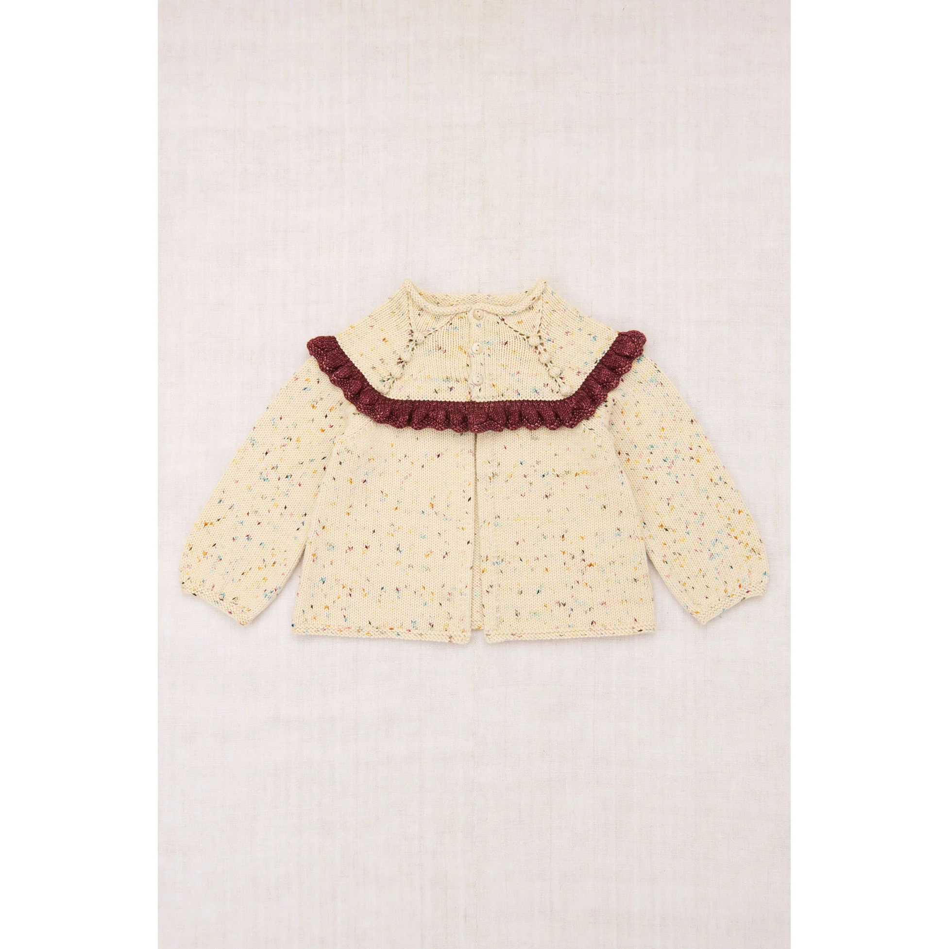 Misha and Puff Snowglobe Confetti Ruffle Cardigan